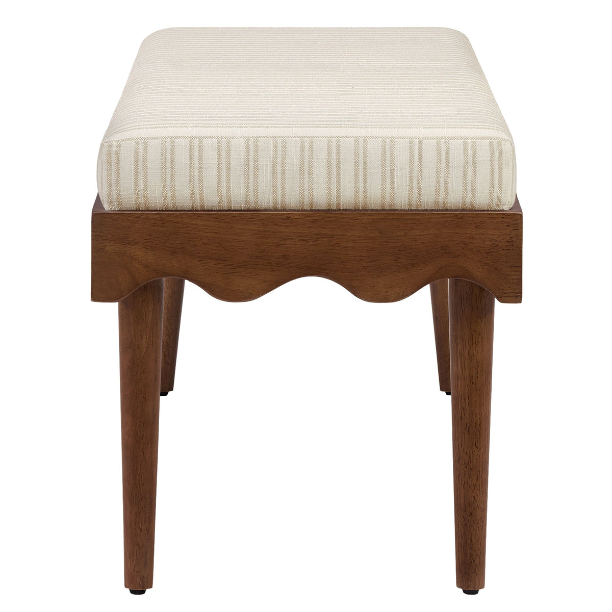 Mirette Scalloped Edge Striped Accent Bench