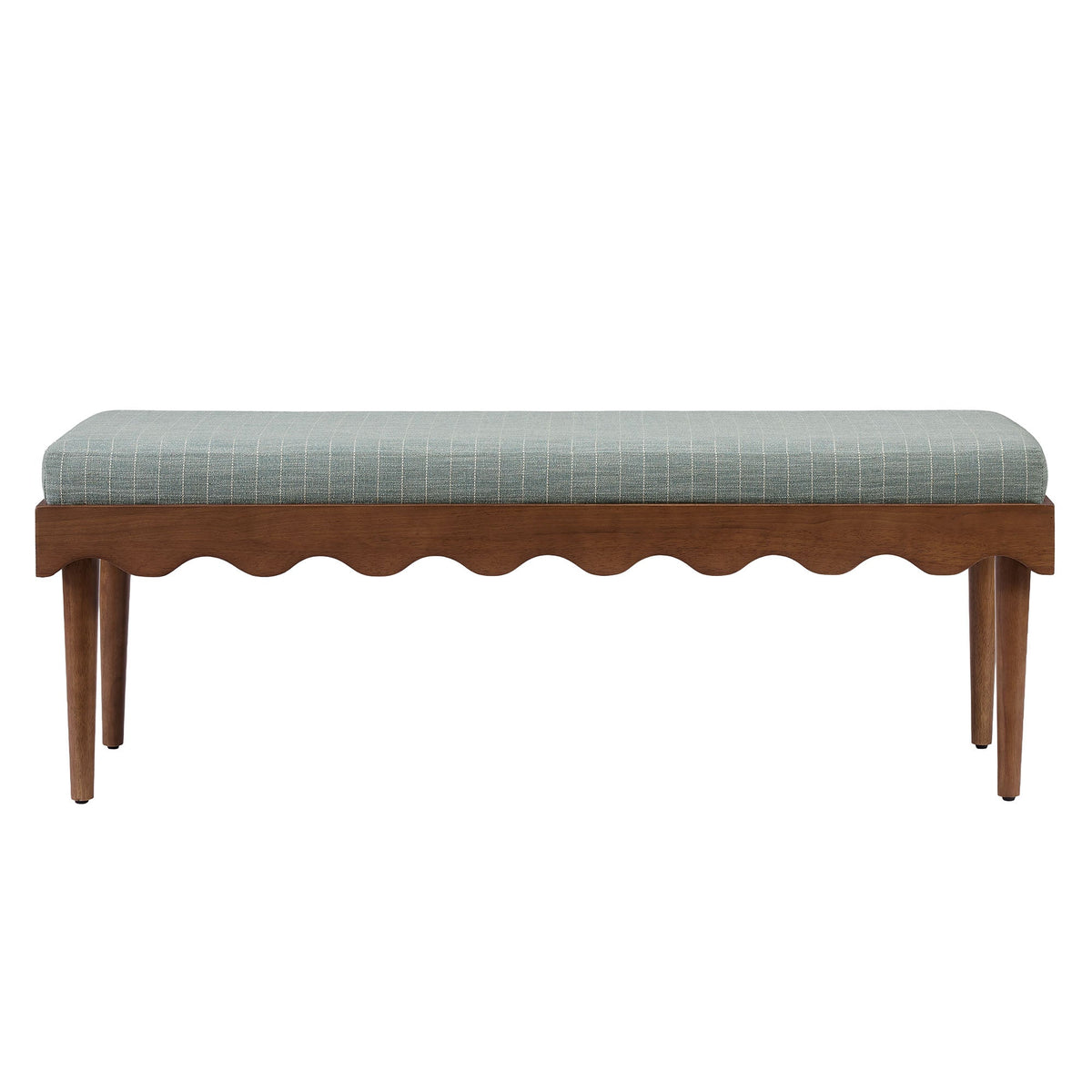 Mirette Scalloped Edge Striped Accent Bench