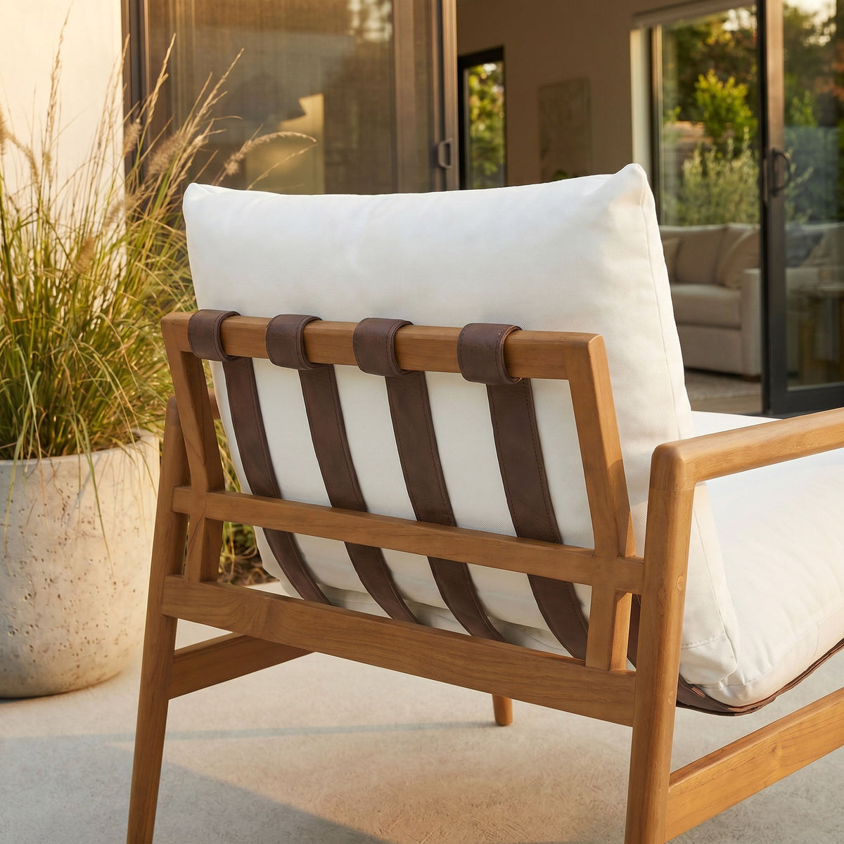 Nomi Outdoor Teak Wood Sling Chair
