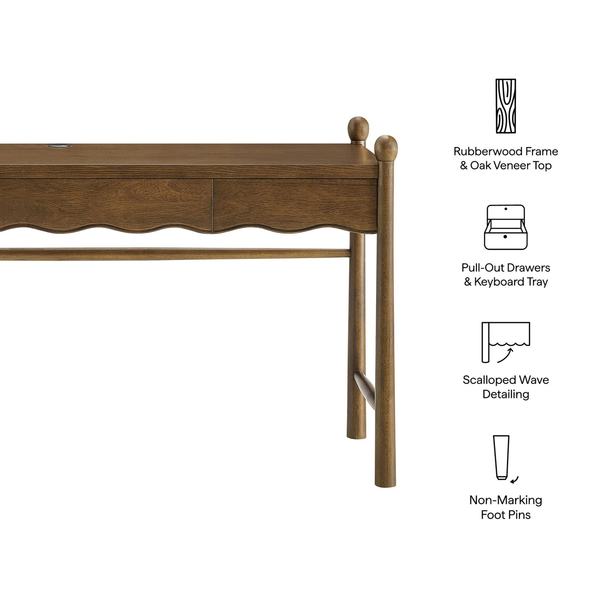 Darcy 62 Inch Wood Computer Desk
