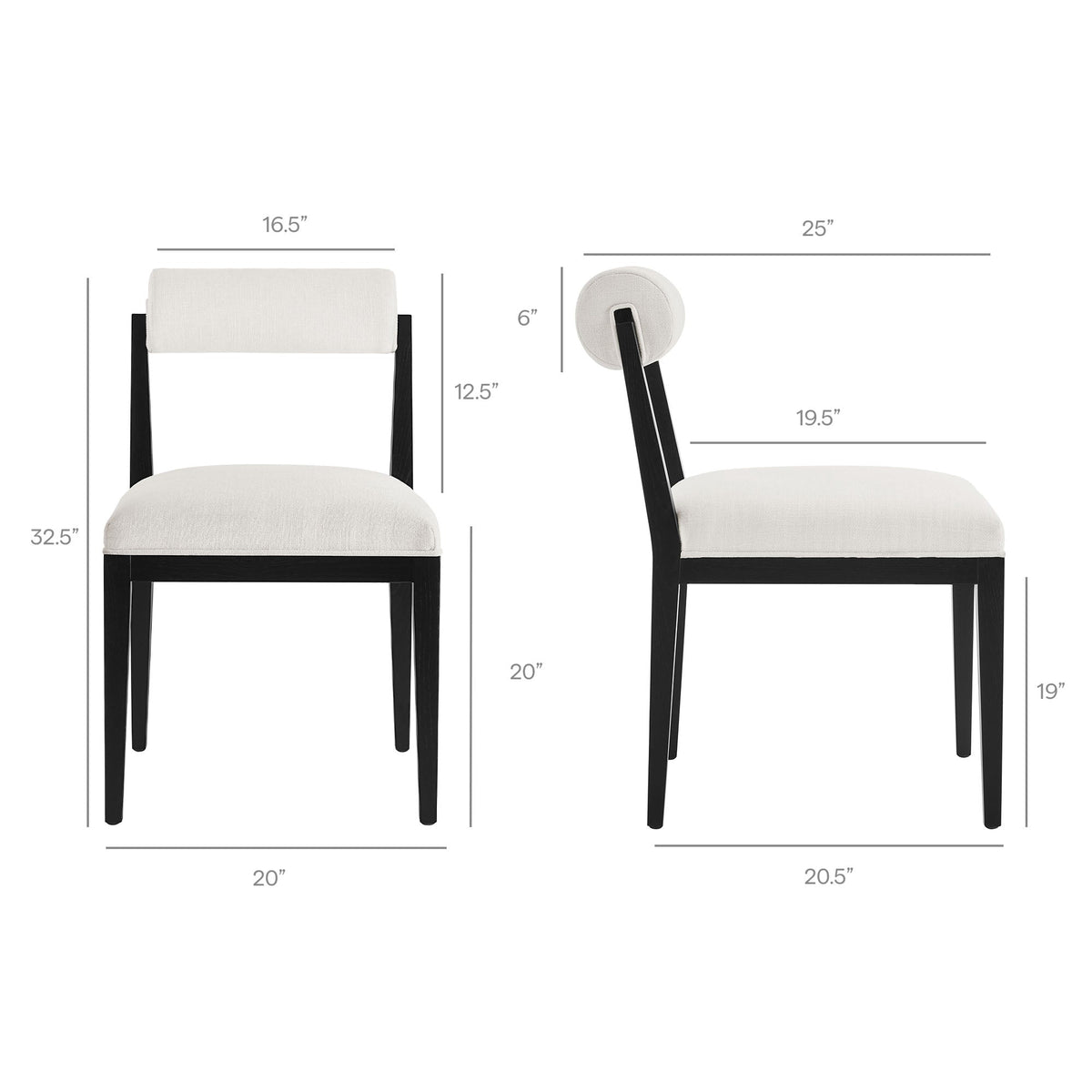Kai Fabric Dining Chair Set of 2