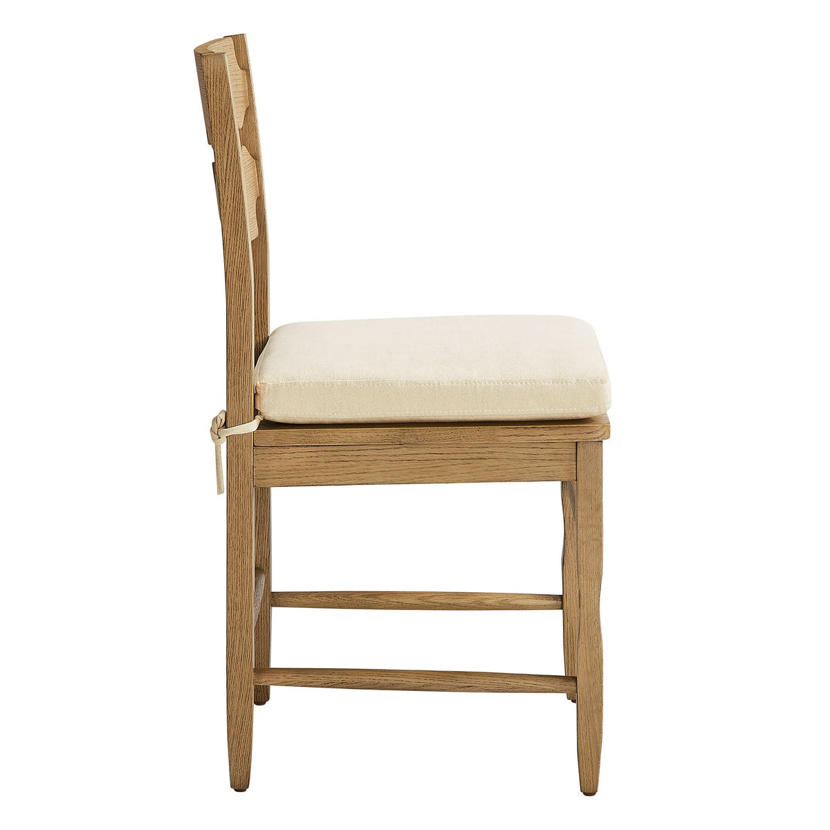 Jax Oak Wood Dining Chair With Wavy Razor Back and Cushion Set of 2