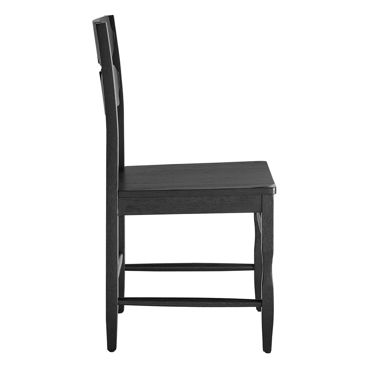 Jax Oak Wood Dining Chair With Wavy Razor Back Set of 2