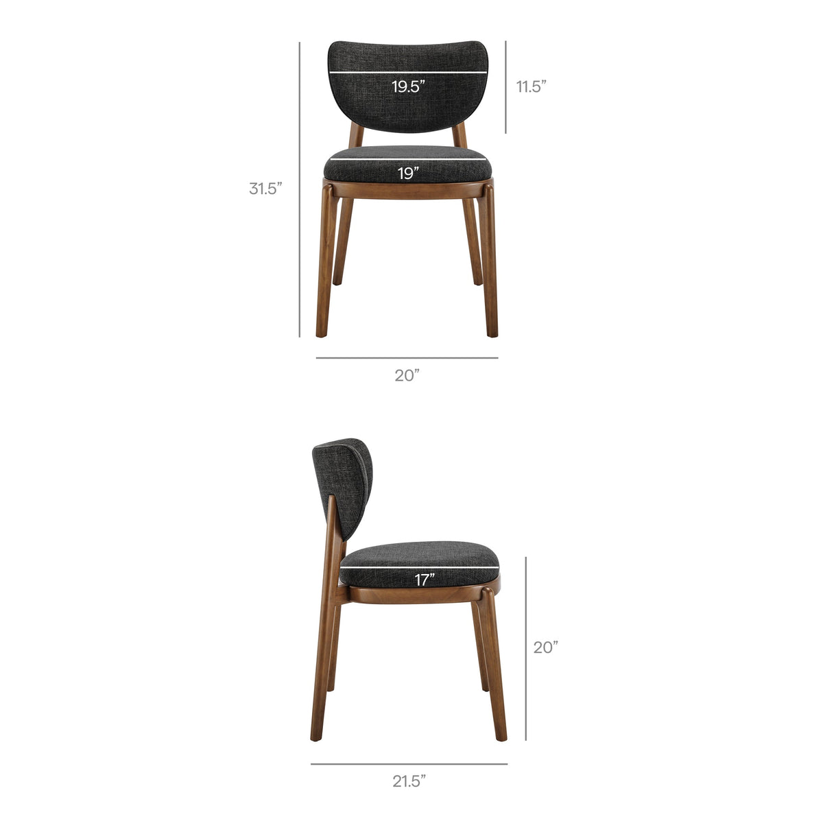 Fenwick Fabric Dining Chairs Set of 2
