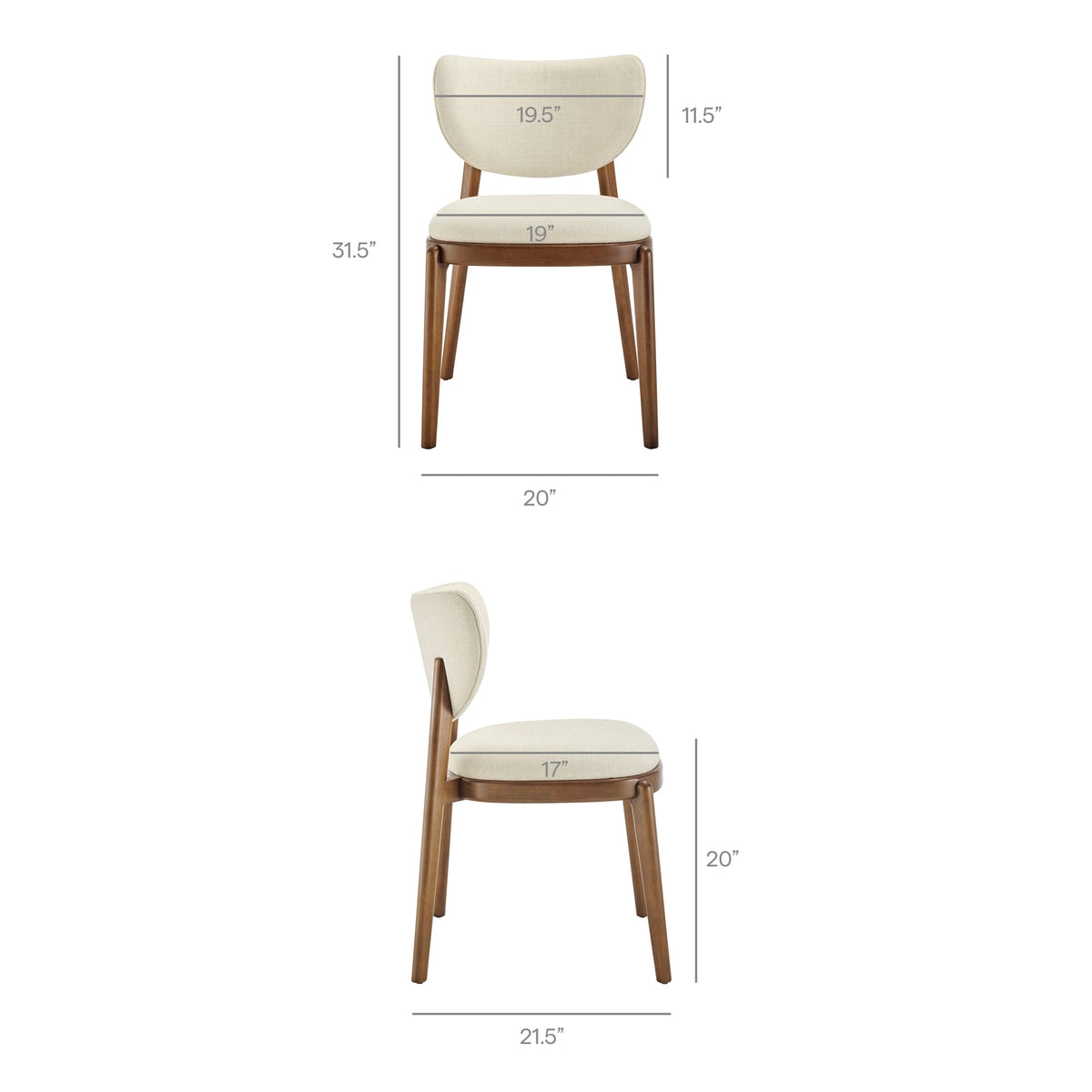 Fenwick Fabric Dining Chairs Set of 2