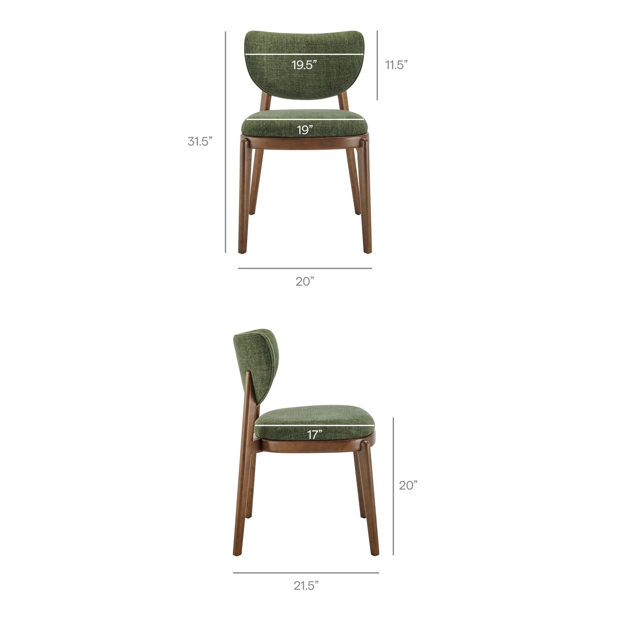 Fenwick Fabric Dining Chairs Set of 2