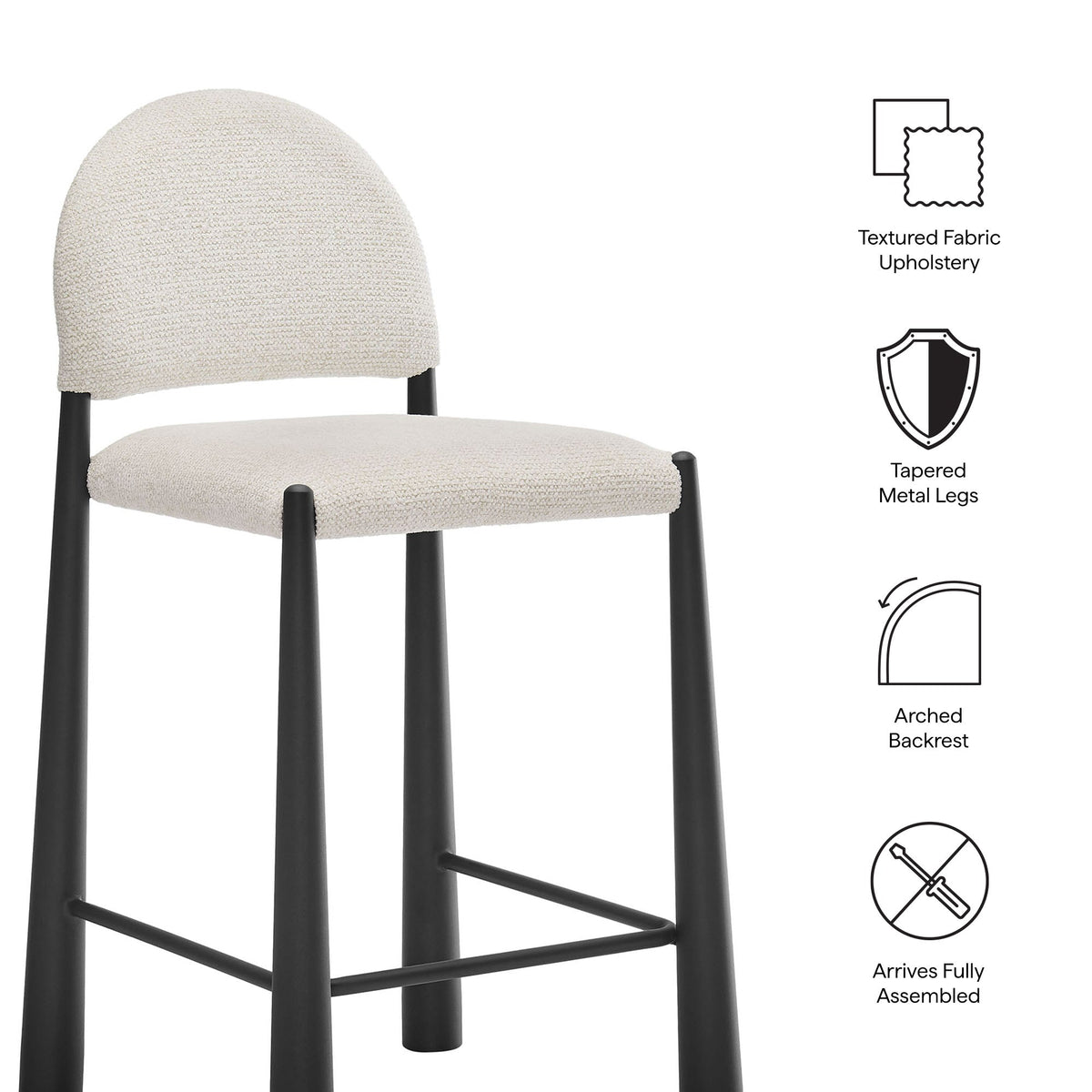 Hayley Upholstered Fabric Counter Stools Set of 2