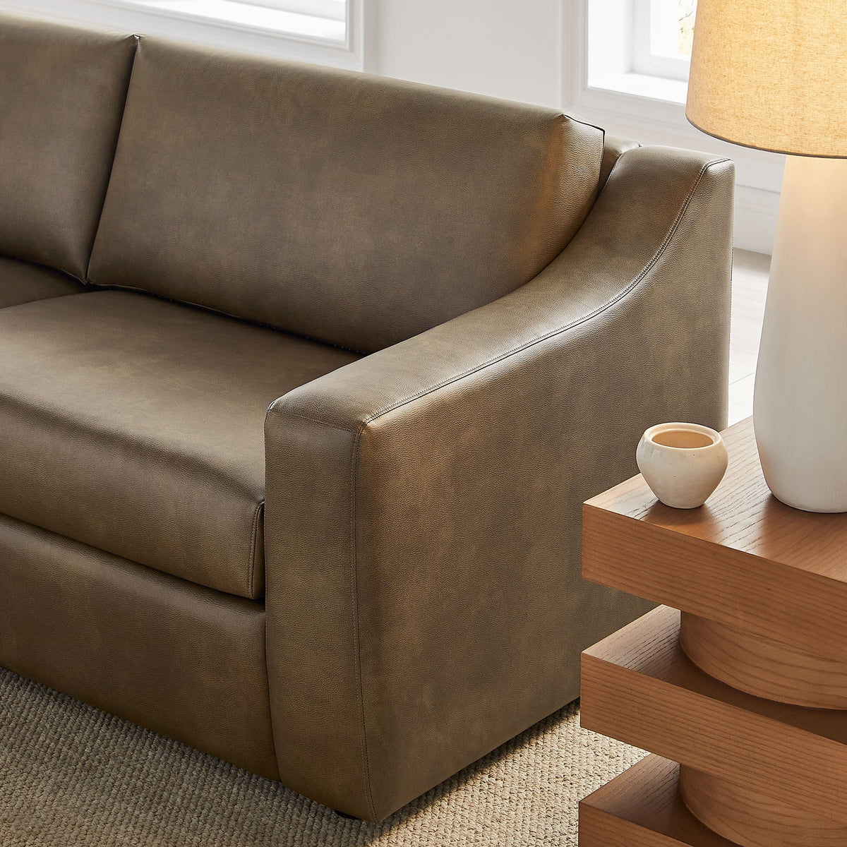 Liora 87 Inch Vegan Leather Sofa