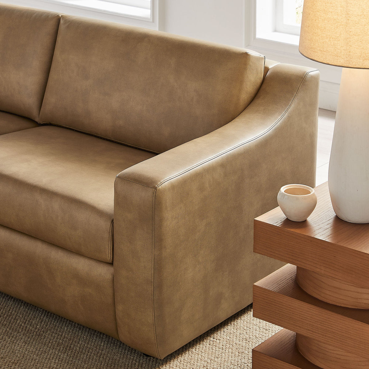 Liora 87 Inch Vegan Leather Sofa