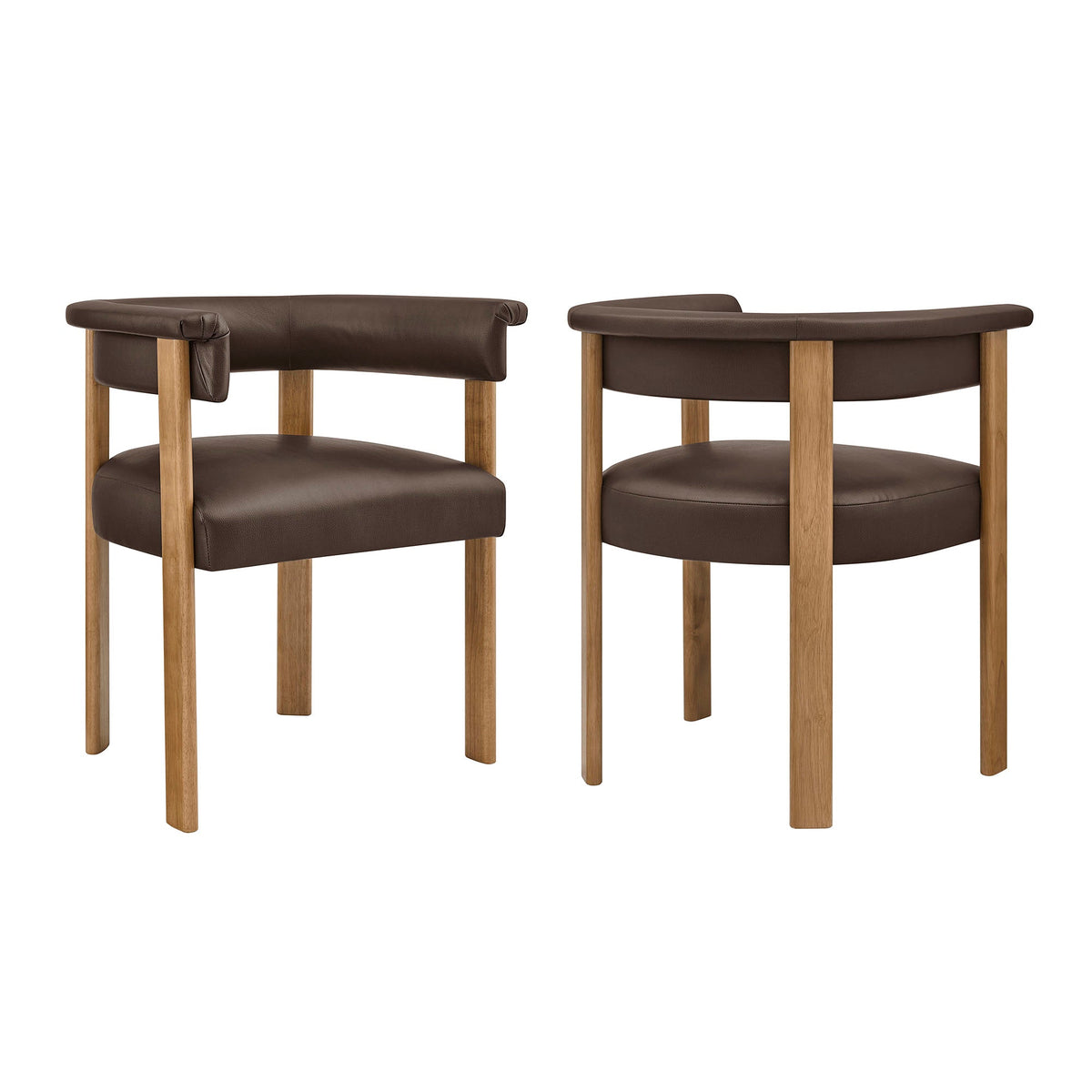 Imogen Premium Vegan Leather Barrel Dining Chairs Set of 2 - view 2
