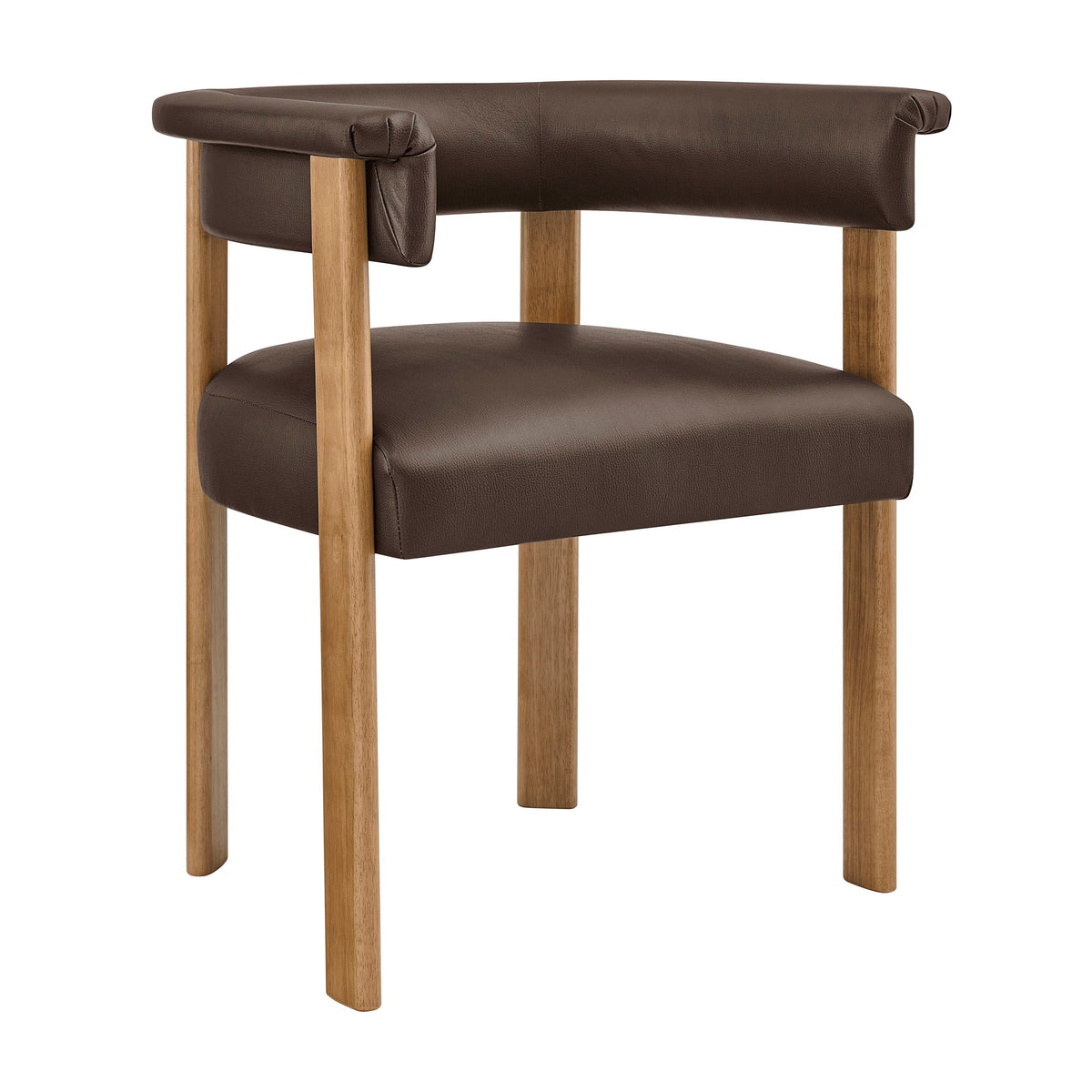 Imogen Premium Vegan Leather Barrel Dining Chairs Set of 2 - view 4