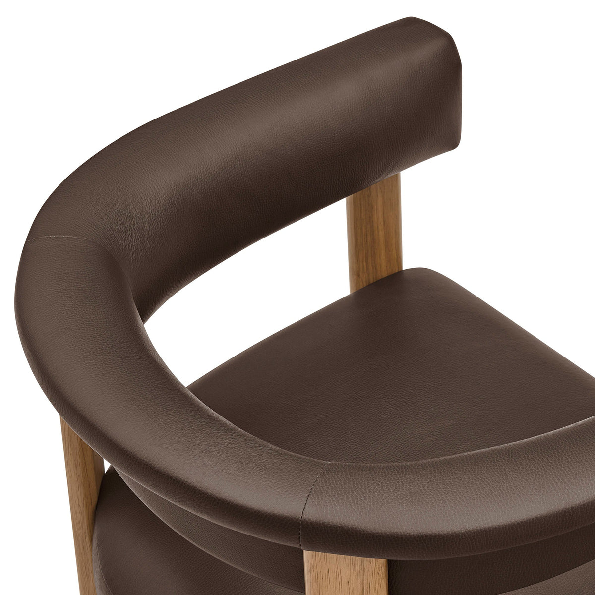 Imogen Premium Vegan Leather Barrel Dining Chairs Set of 2 - view 12