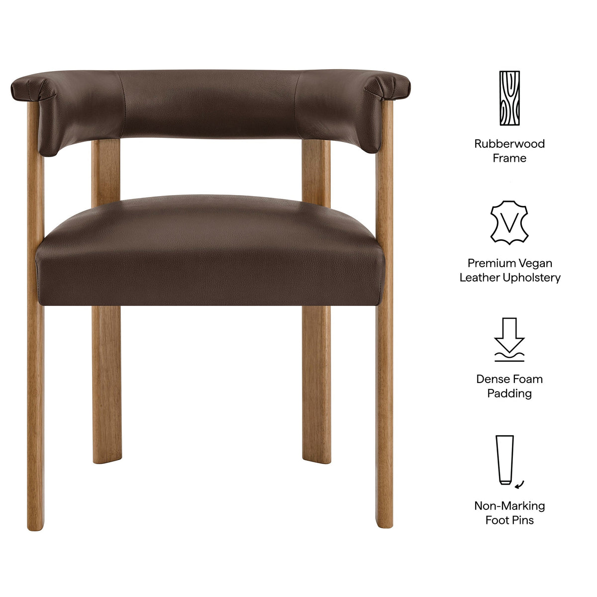 Imogen Premium Vegan Leather Barrel Dining Chairs Set of 2 - view 18