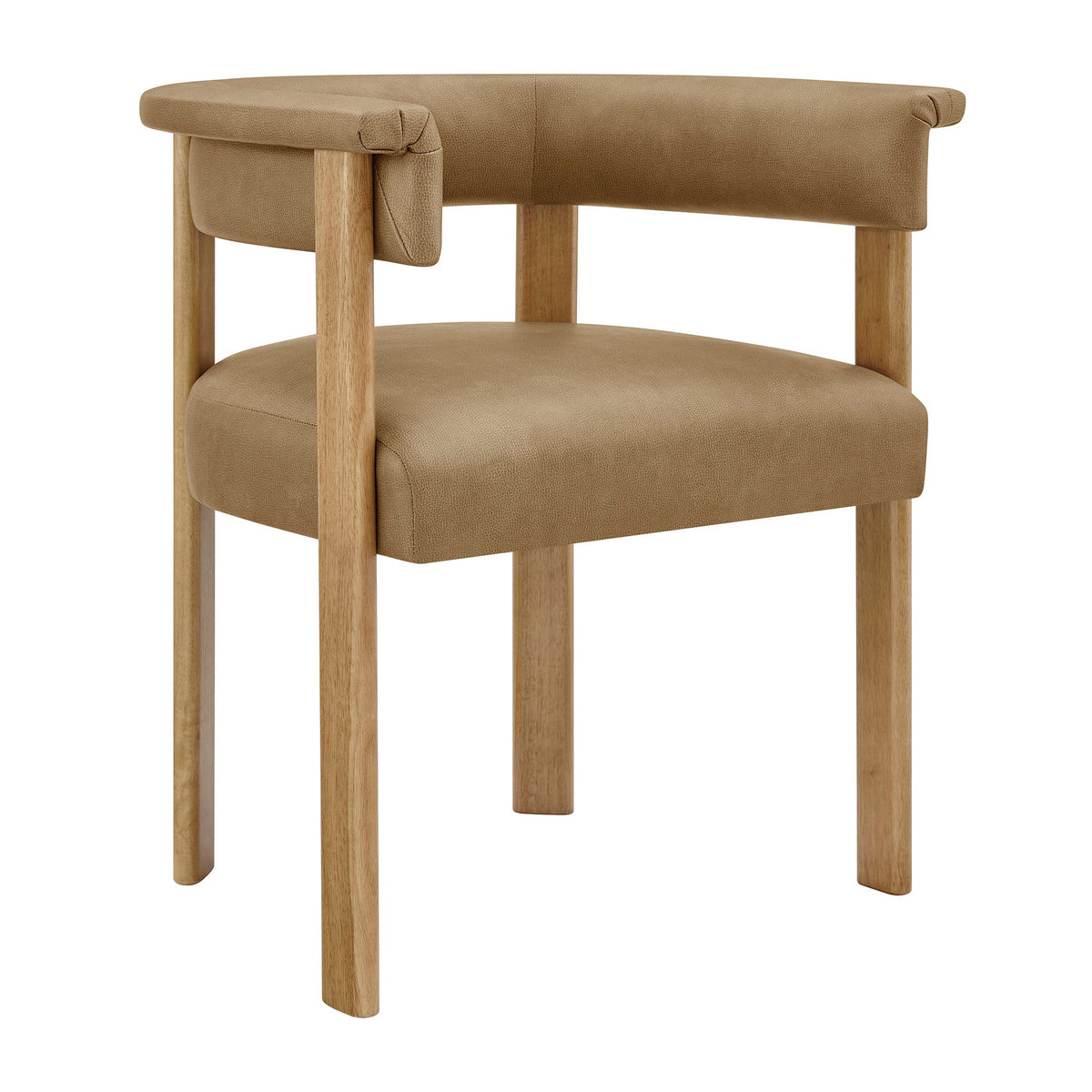 Imogen Premium Vegan Leather Barrel Dining Chairs Set of 2 - view 3