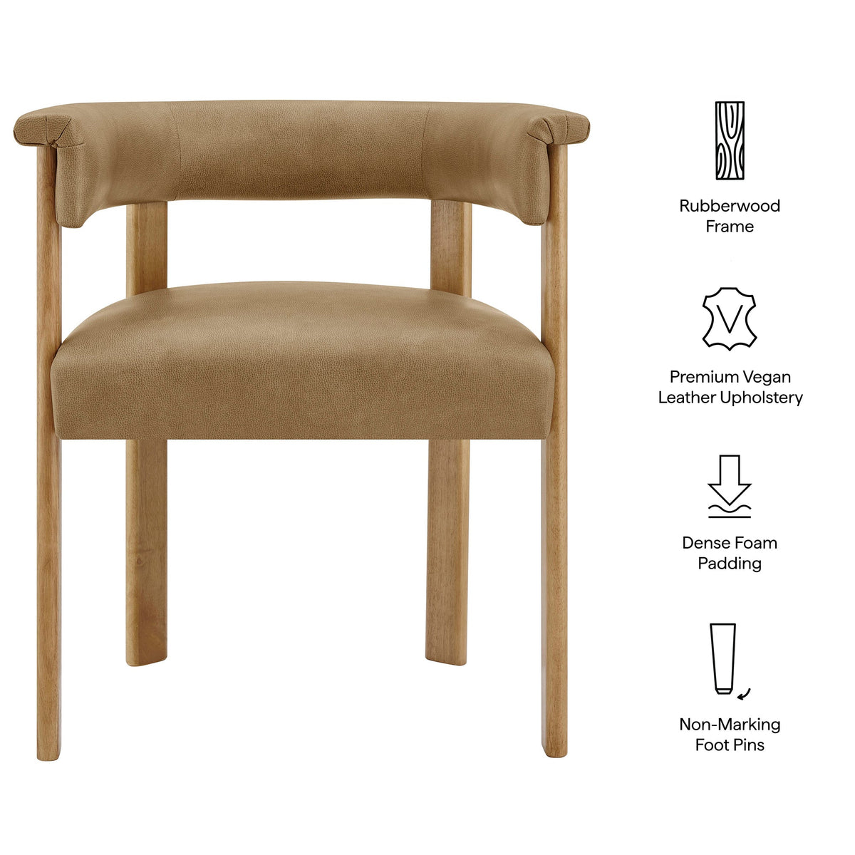 Imogen Premium Vegan Leather Barrel Dining Chairs Set of 2 - view 17