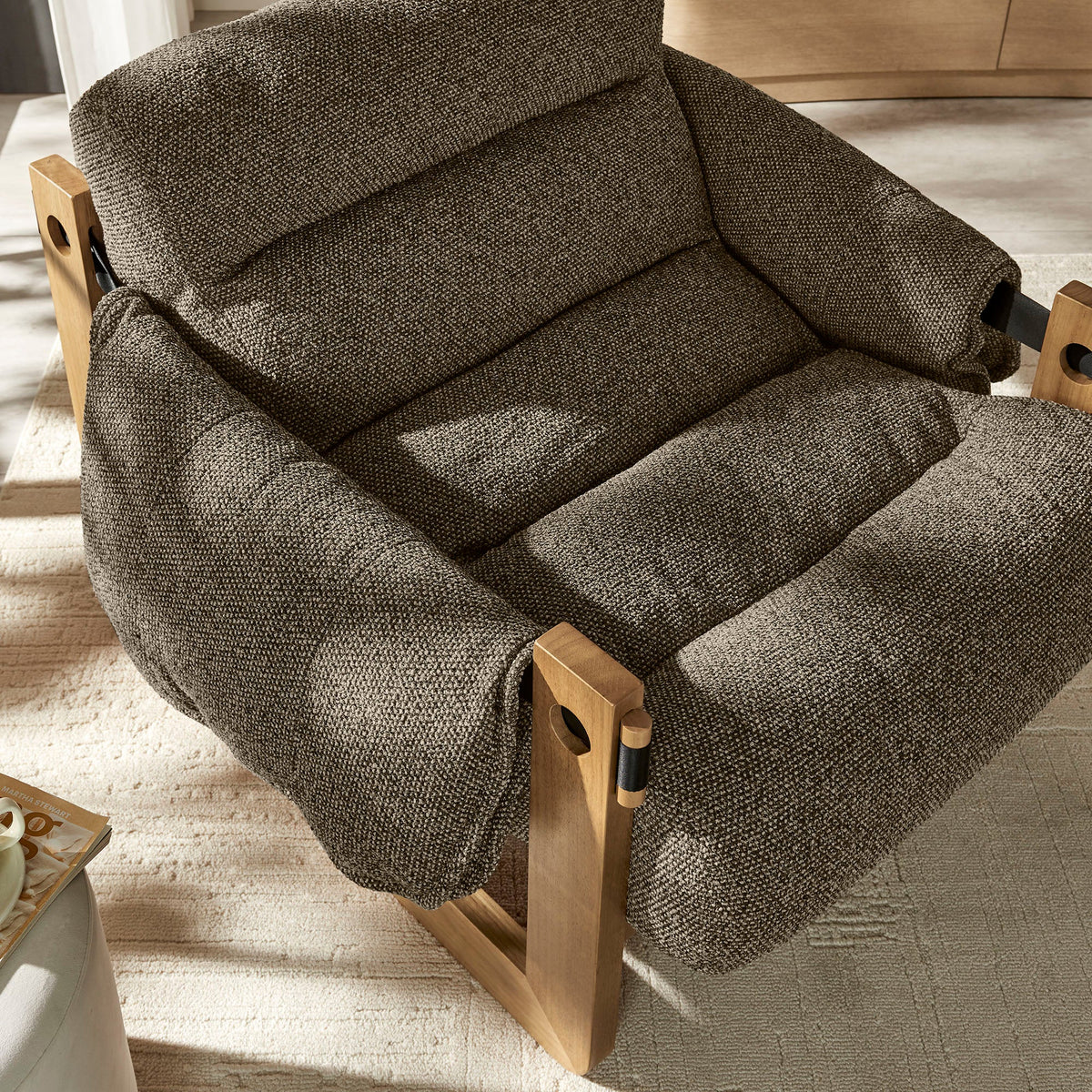 Sorelle Upholstered Fabric Sling Lounge Chair