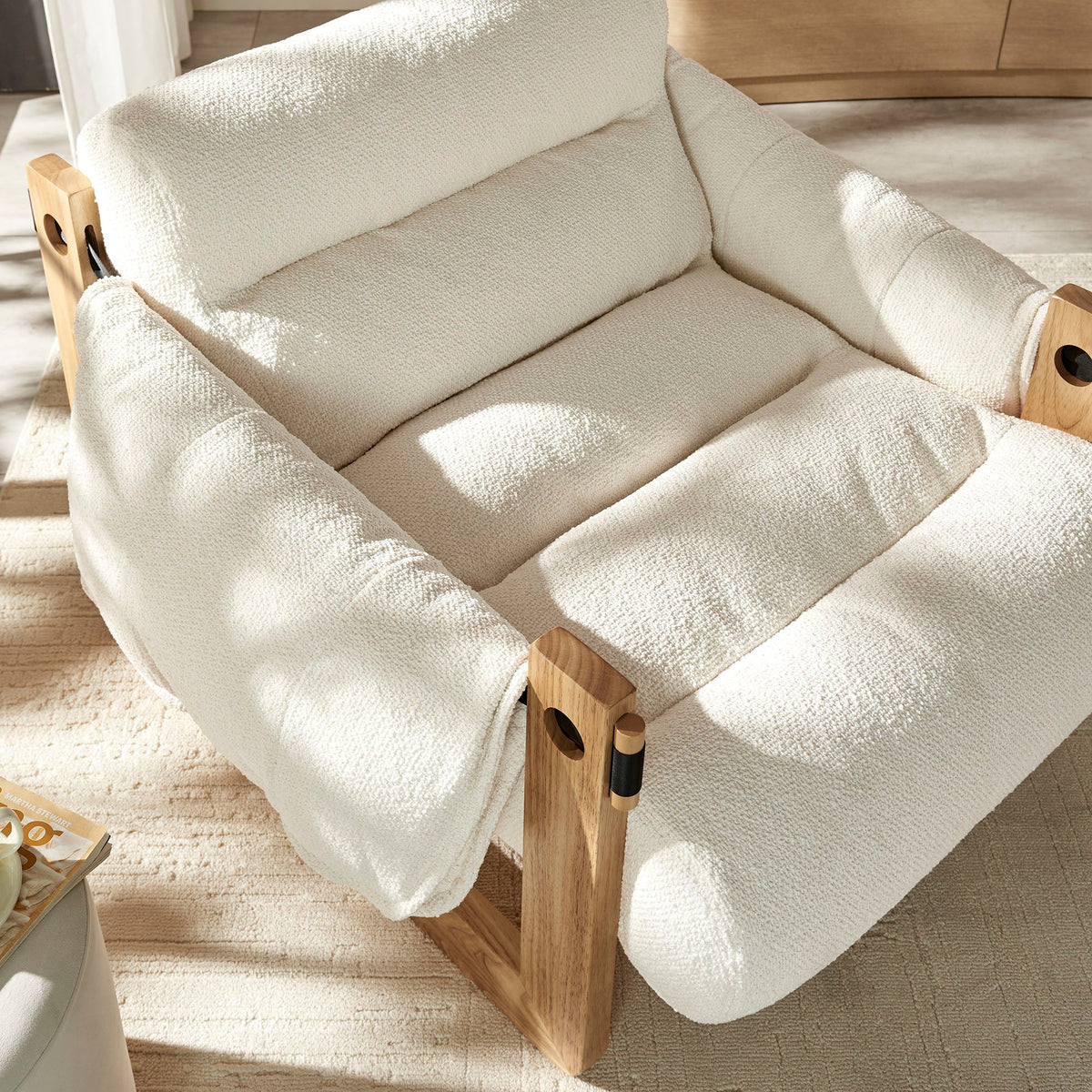 Sorelle Upholstered Fabric Sling Lounge Chair