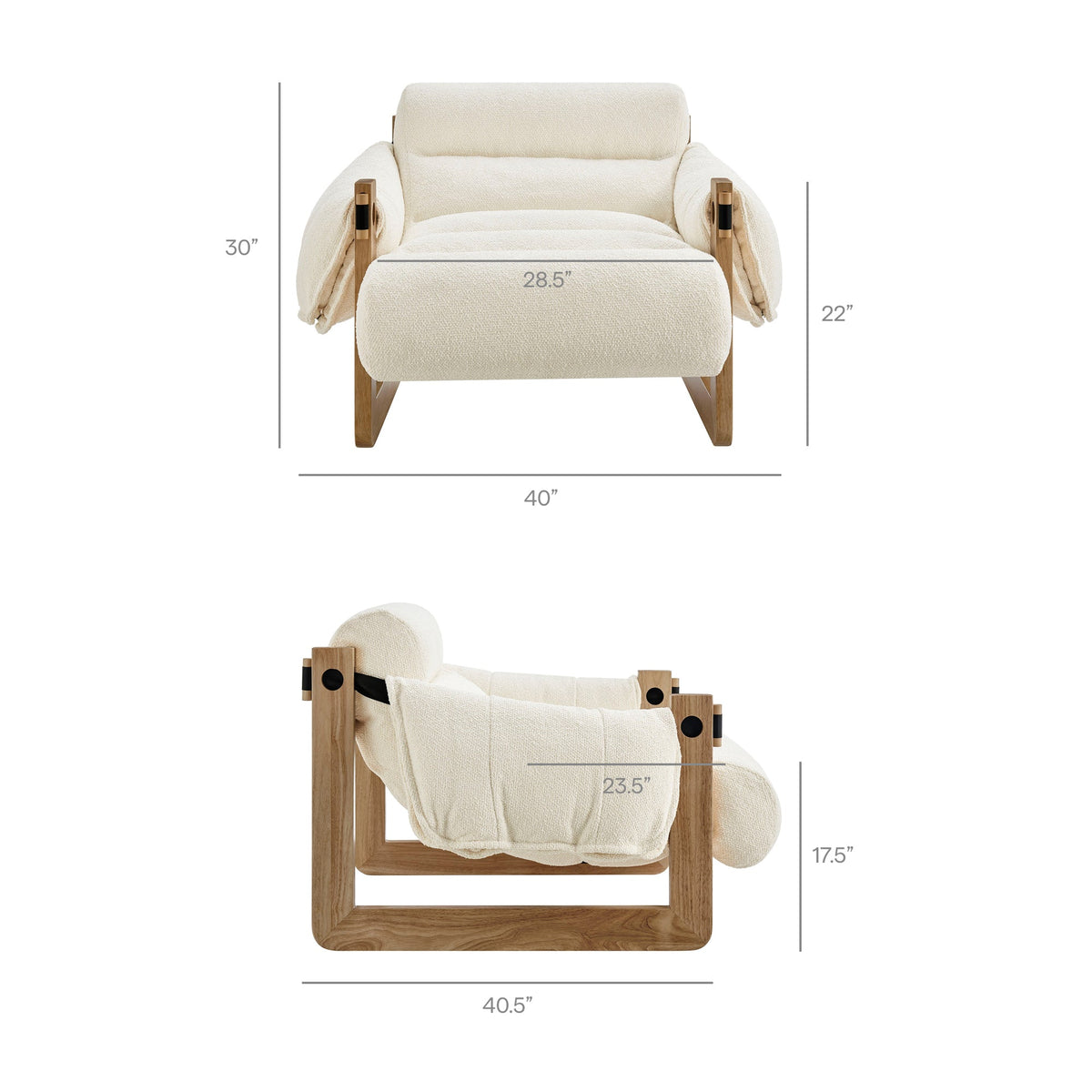 Sorelle Upholstered Fabric Sling Lounge Chair