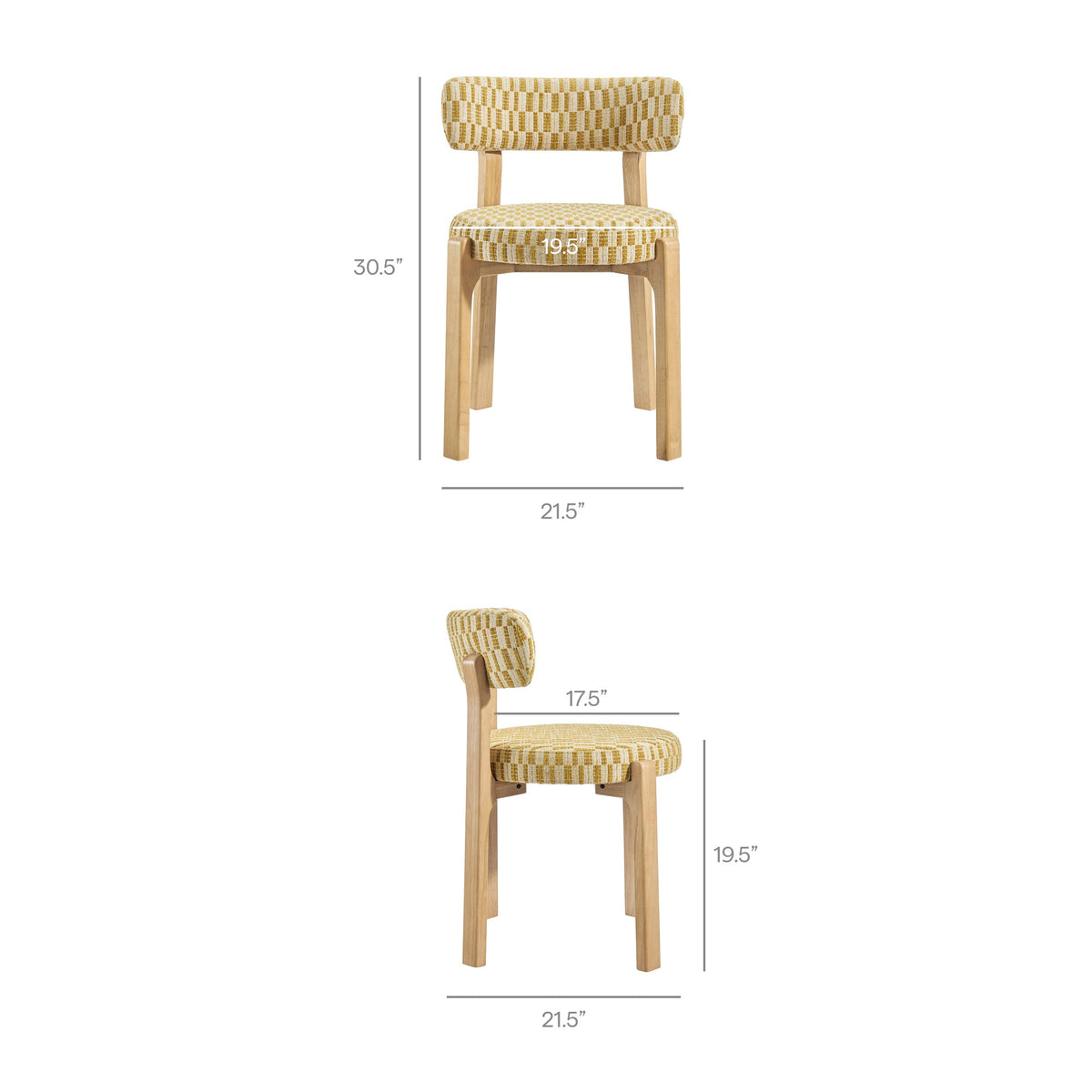 Marsha Retro Upholstered Fabric Dining Chairs Set of 2