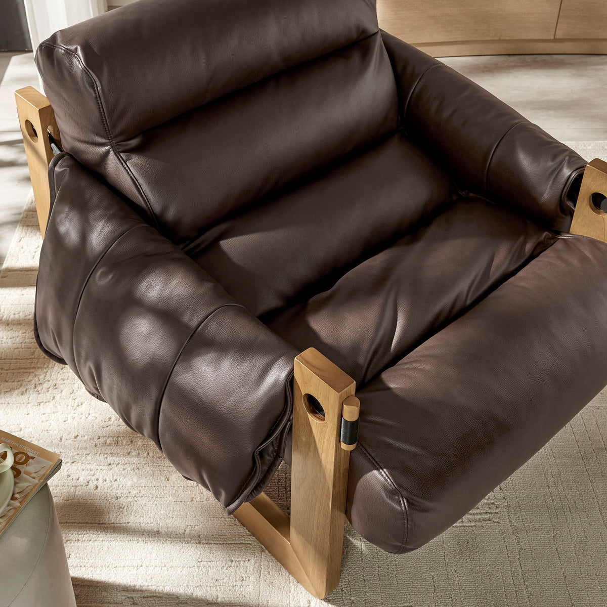 Sorelle Vegan Leather Sling Lounge Chair