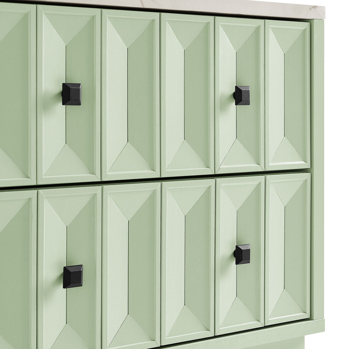 Mabry 23 Inch Geometric Faceted Two Drawer Nightstand