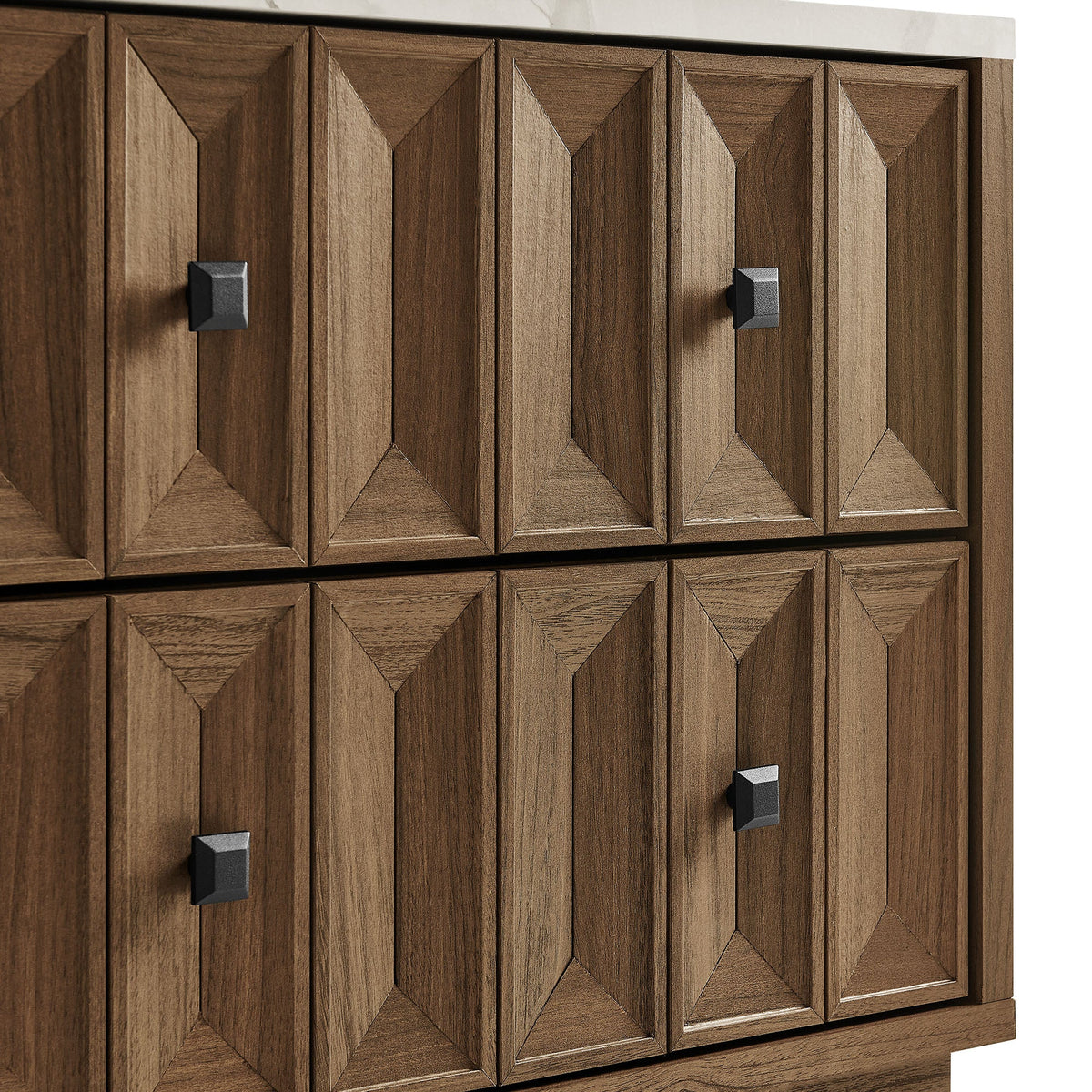 Mabry 23 Inch Geometric Faceted Two Drawer Nightstand