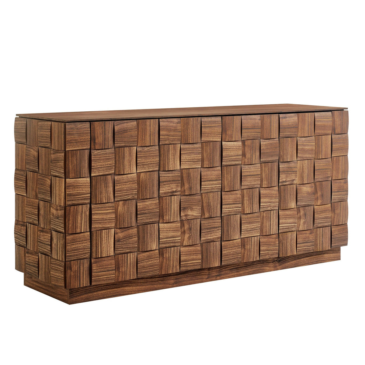 Duskin 68 Inch Geometric Block Design Four Door Sideboard