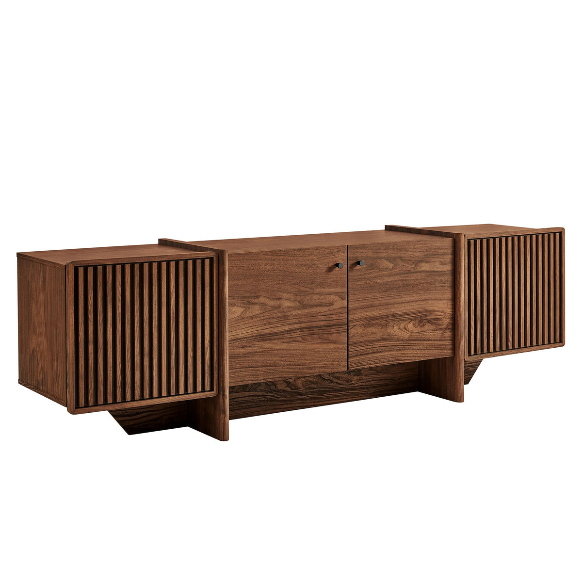 Yarrow 77 Inch Fluted Four Door TV Stand
