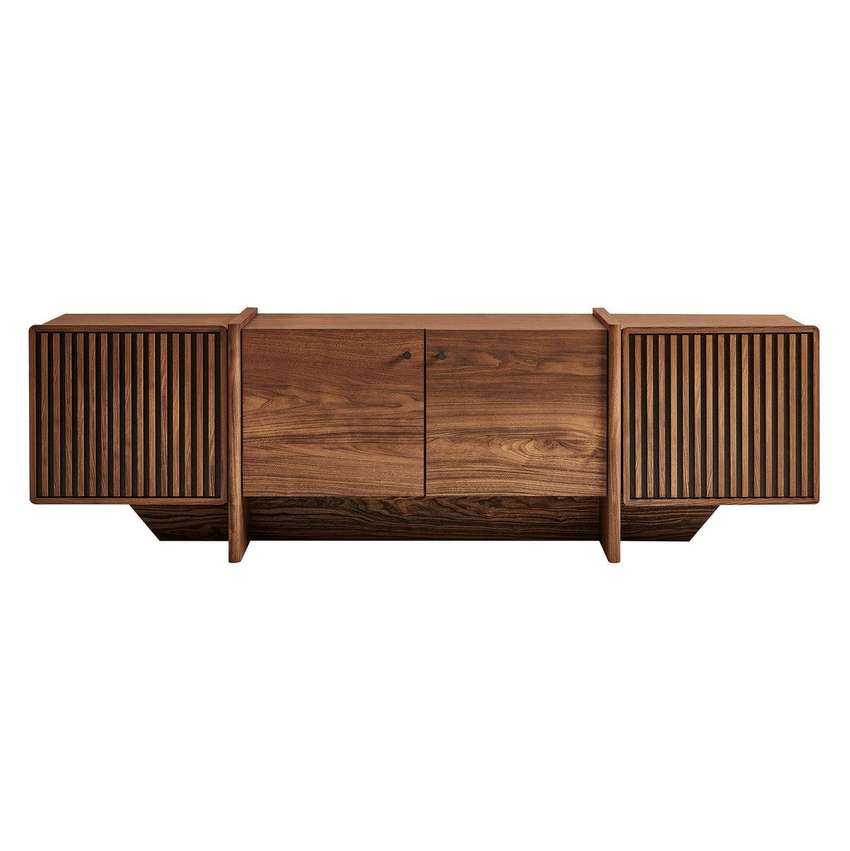 Yarrow 77 Inch Fluted Four Door TV Stand