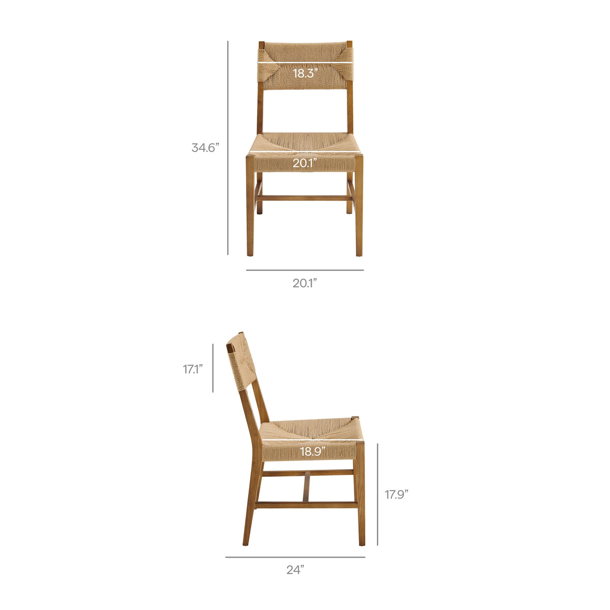 Bodie Wood Dining Chair Set of 2