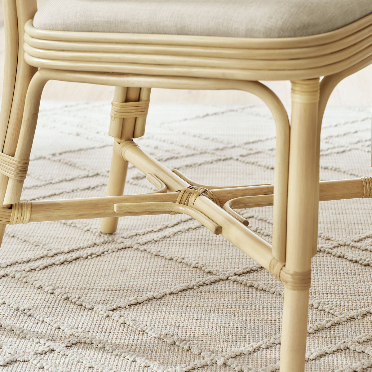 Bahari Upholstered Rattan Dining Chair