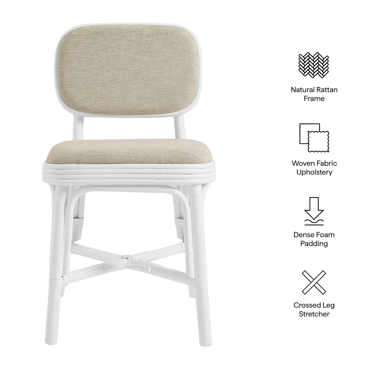 Bahari Upholstered Rattan Dining Chair