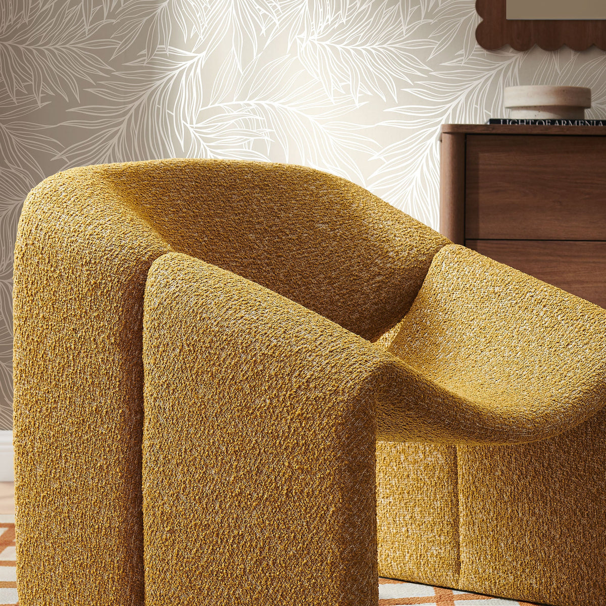 Vivi Looped Textural Fabric Curved Arm Accent Chair - view 20