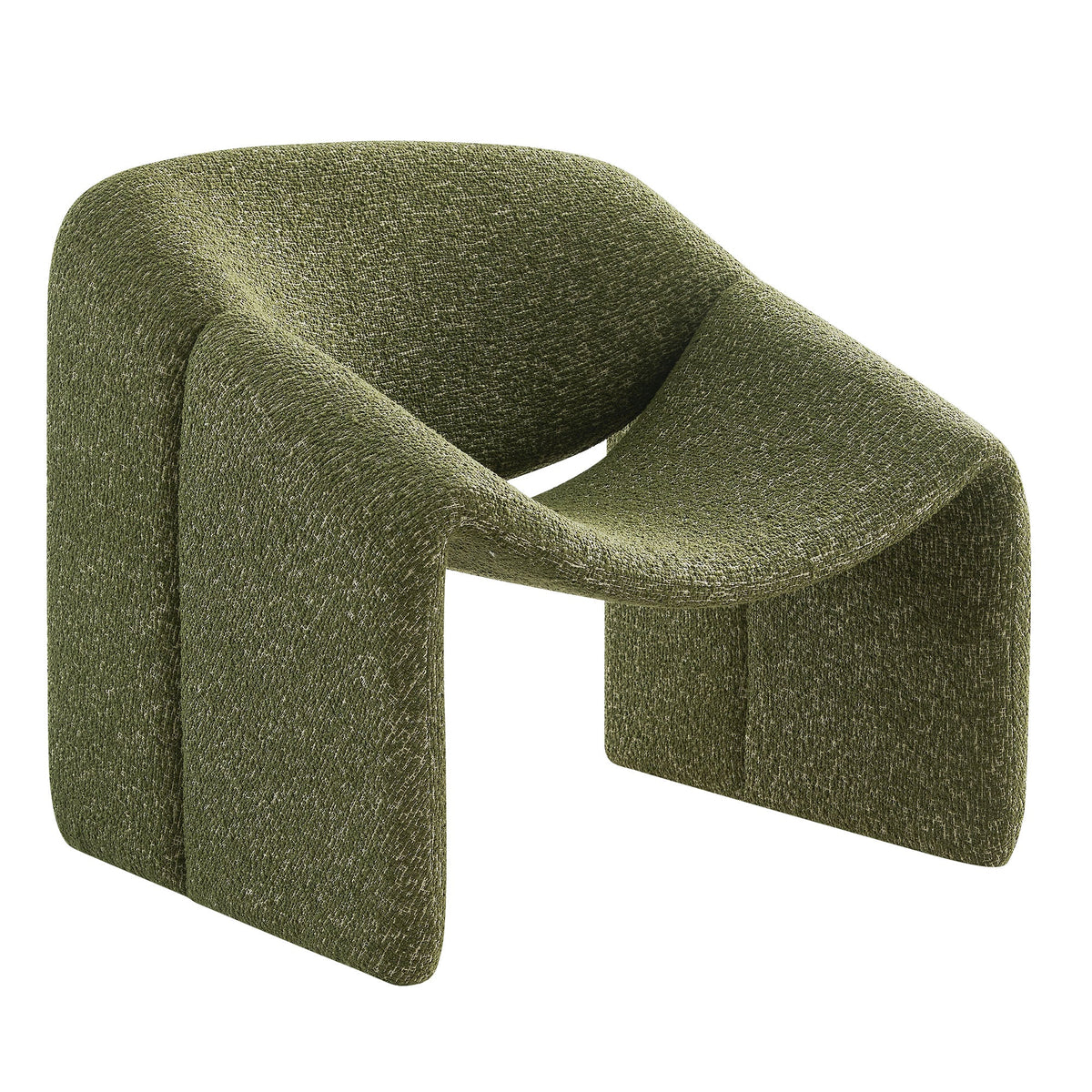 Vivi Looped Textural Fabric Curved Arm Accent Chair - view 1