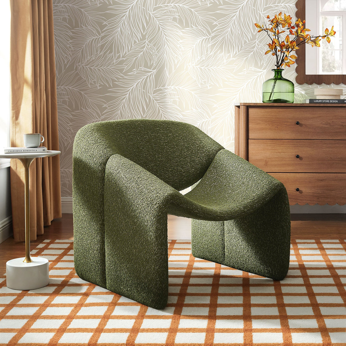 Vivi Looped Textural Fabric Curved Arm Accent Chair - view 16