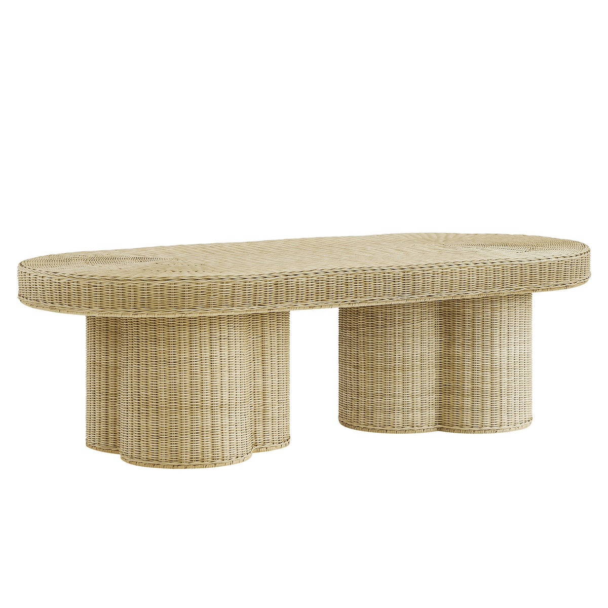 Sarova 60 Inch Natural Rattan Pedestal Coffee Table