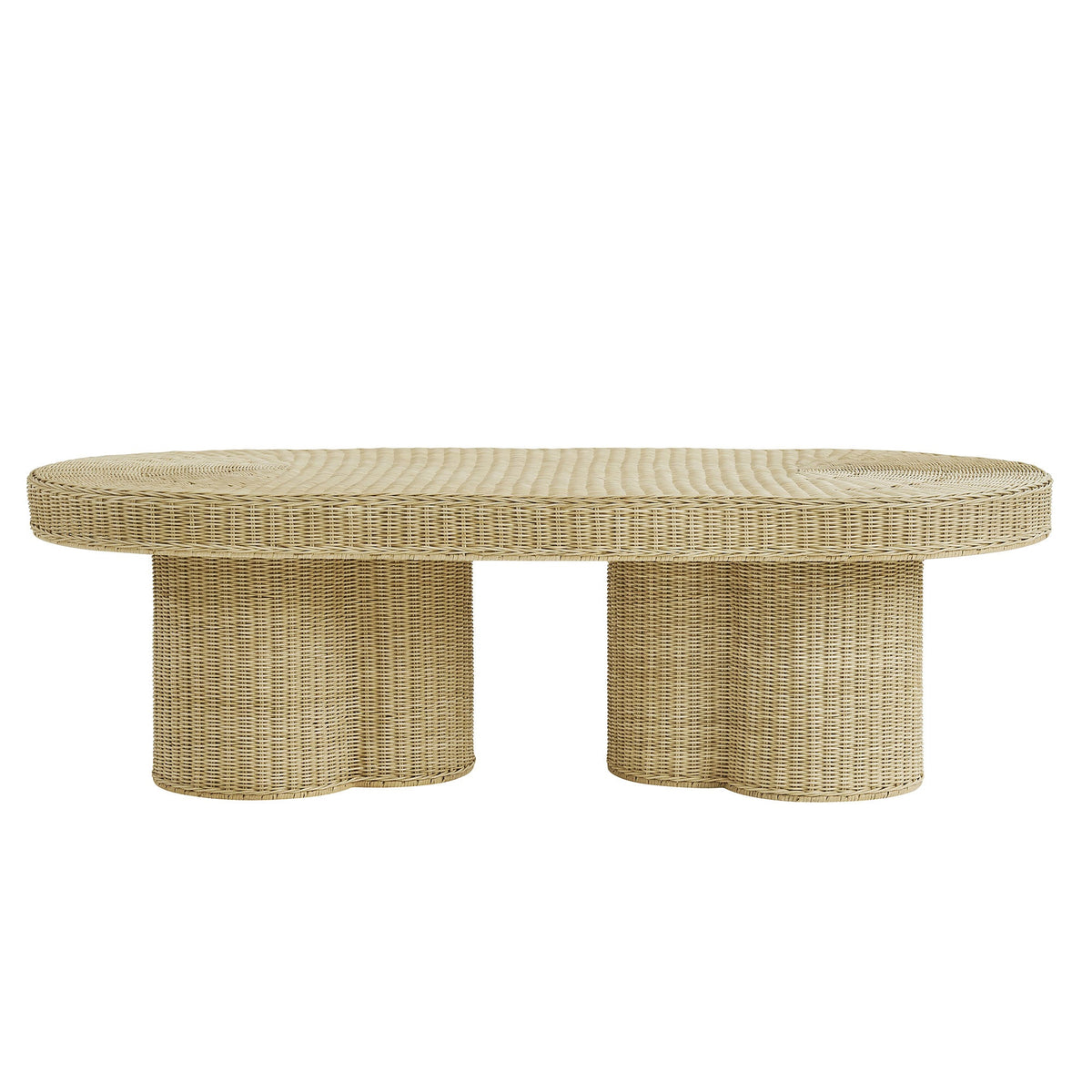 Sarova 60 Inch Natural Rattan Pedestal Coffee Table
