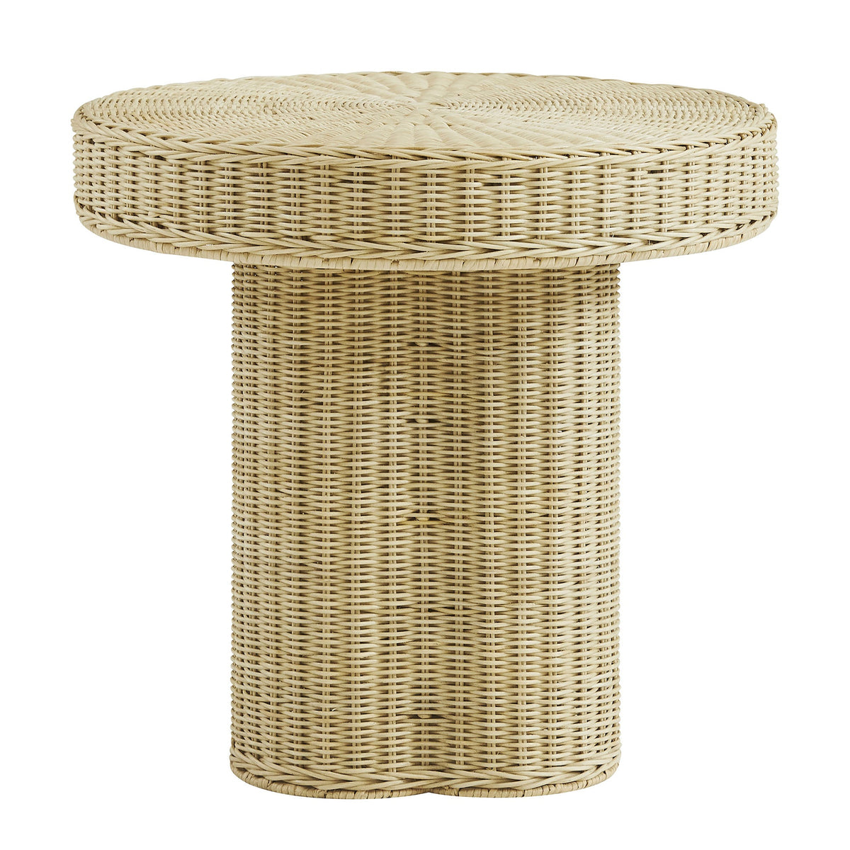 Sarova 20 Inch Natural Rattan Pedestal Side Table