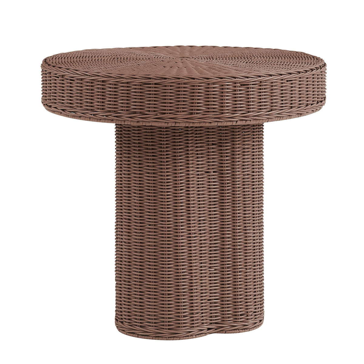 Sarova 20 Inch Natural Rattan Pedestal Side Table