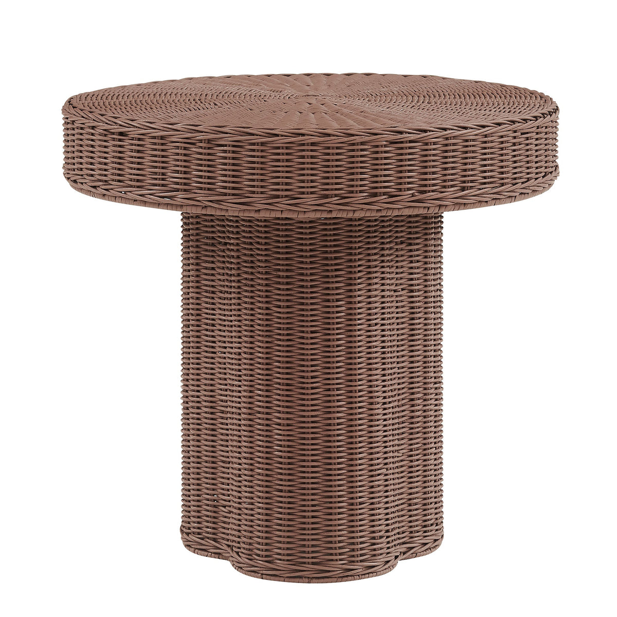 Sarova 20 Inch Natural Rattan Pedestal Side Table