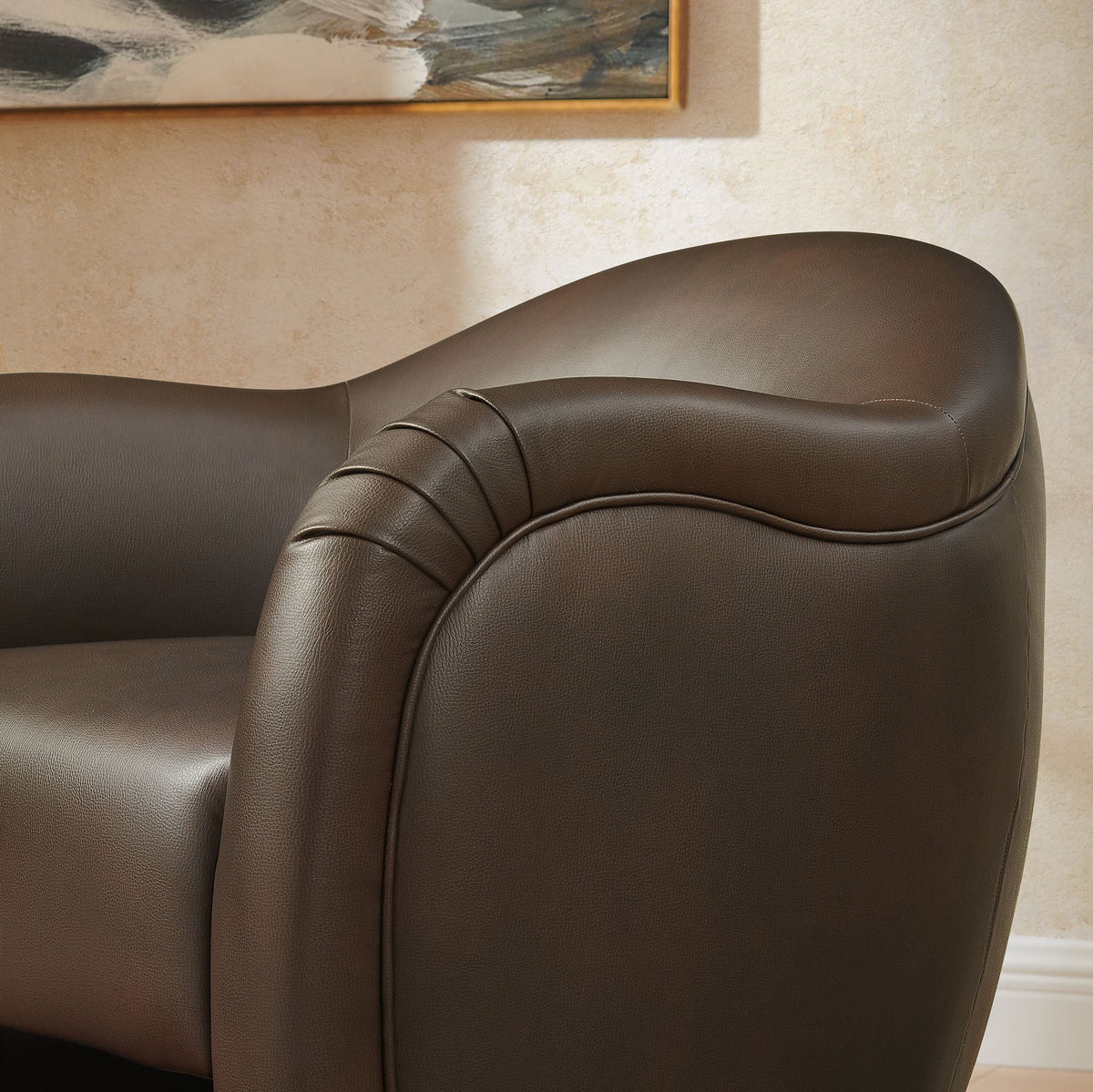 Compose Barrel Vegan Leather Accent Chair