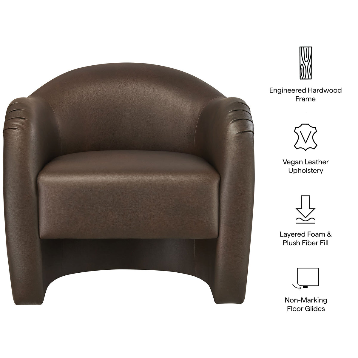 Compose Barrel Vegan Leather Accent Chair