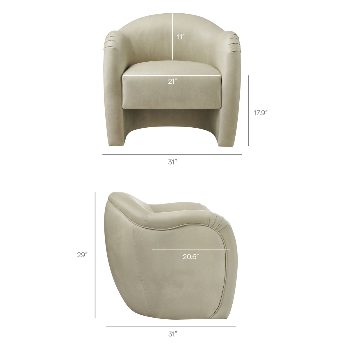 Compose Barrel Vegan Leather Accent Chair