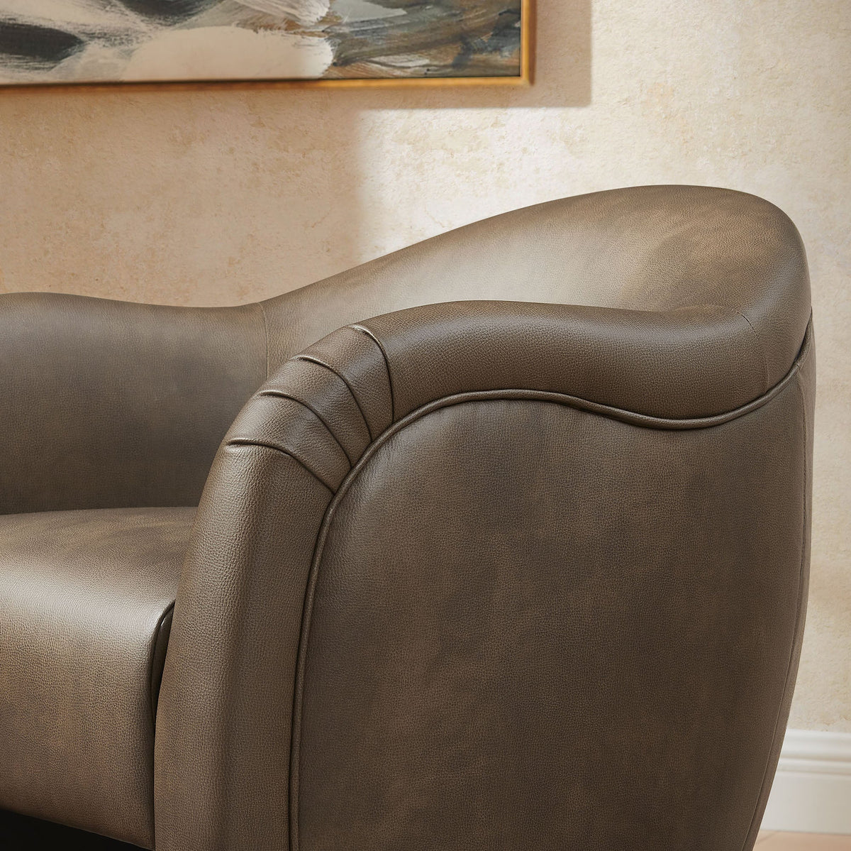 Compose Barrel Vegan Leather Accent Chair