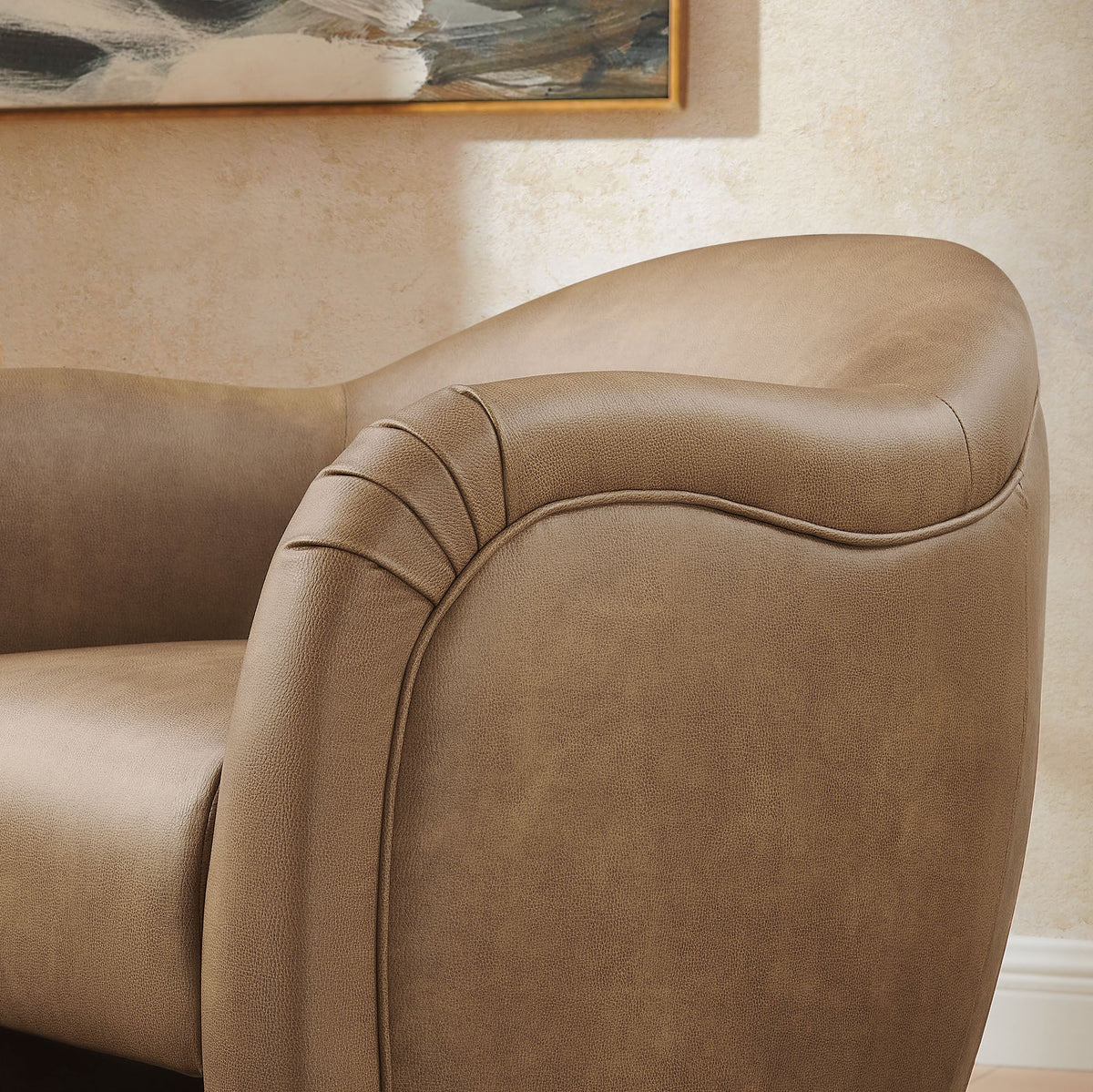 Compose Barrel Vegan Leather Accent Chair
