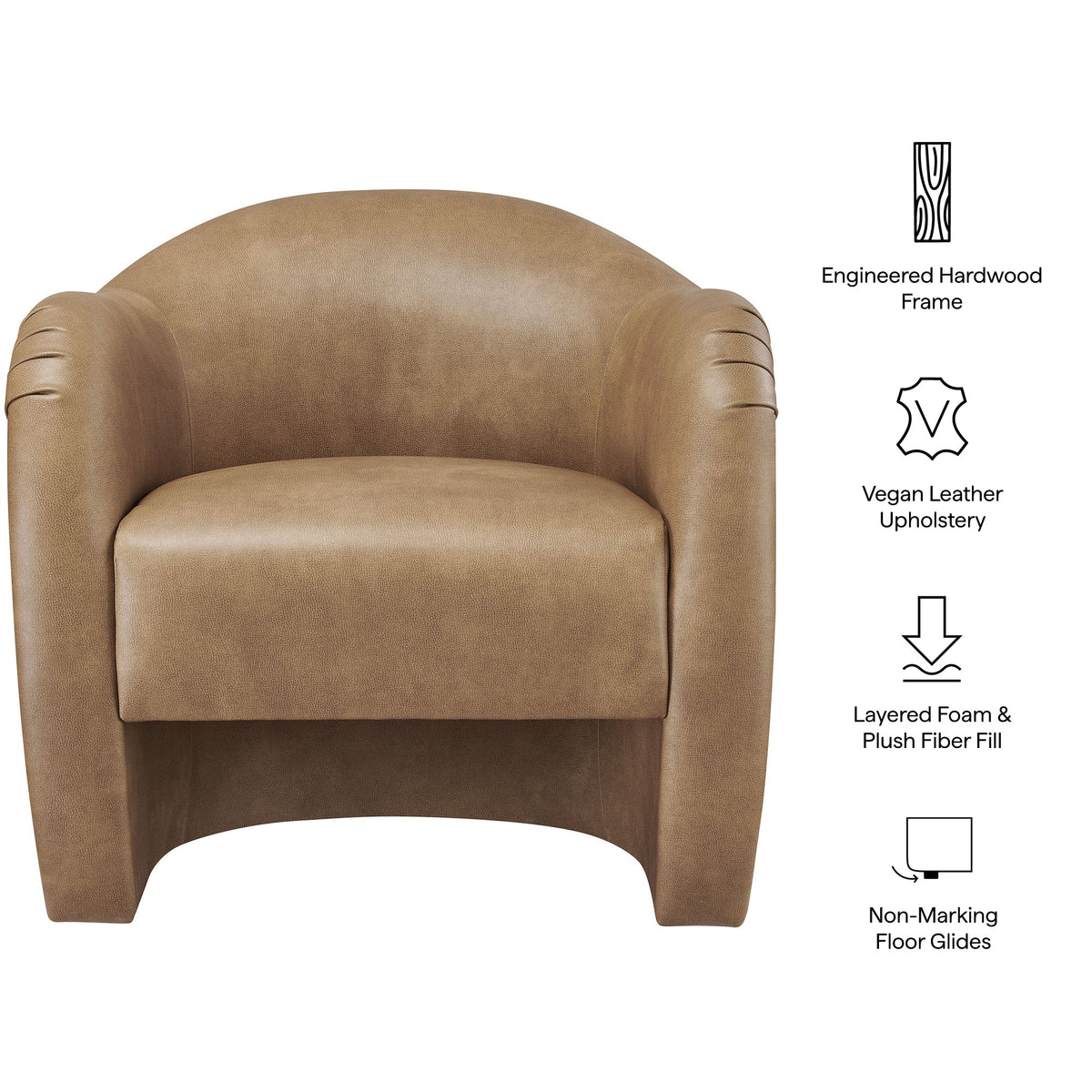 Compose Barrel Vegan Leather Accent Chair