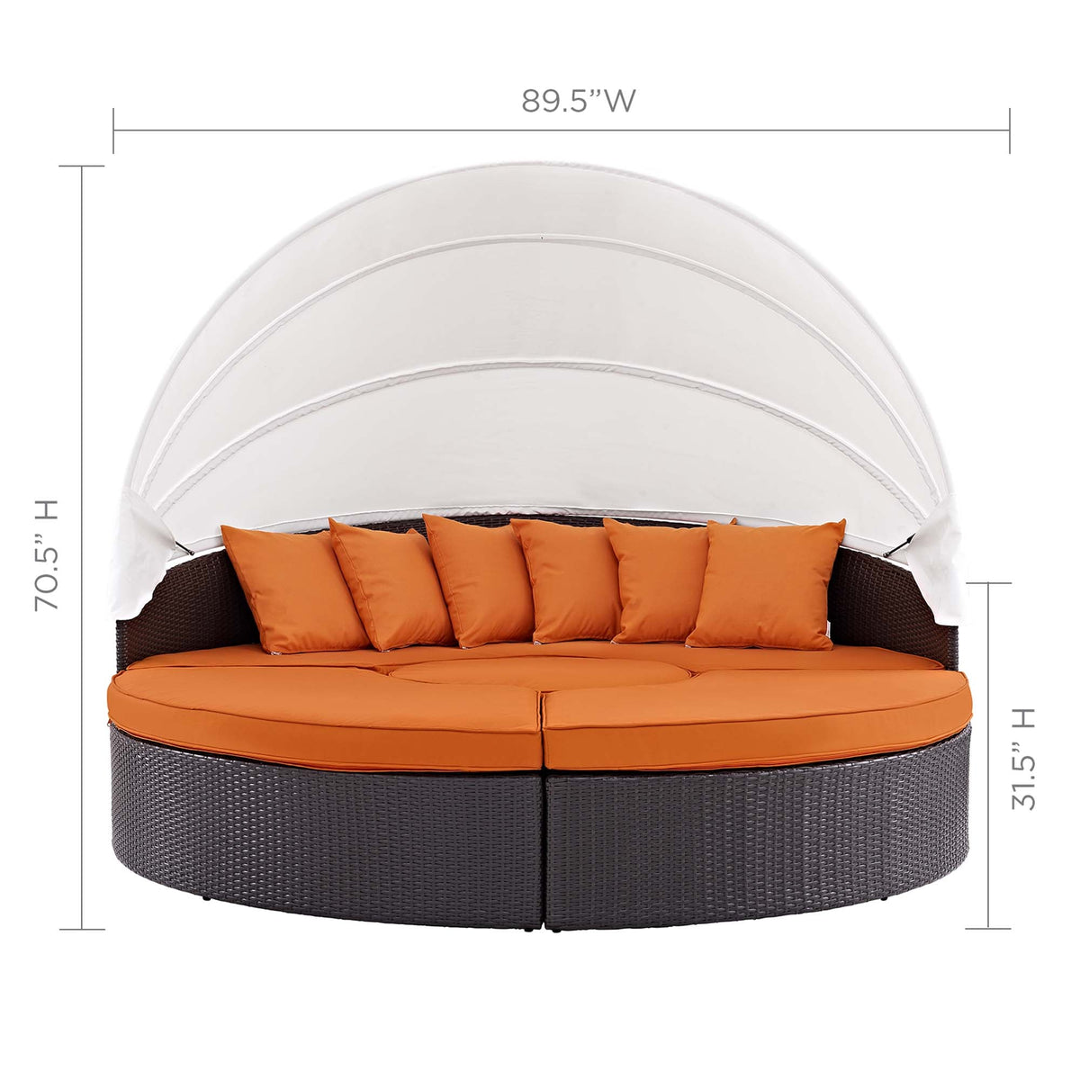 Quest Wicker Rattan Outdoor Patio Canopy Sectional Daybed