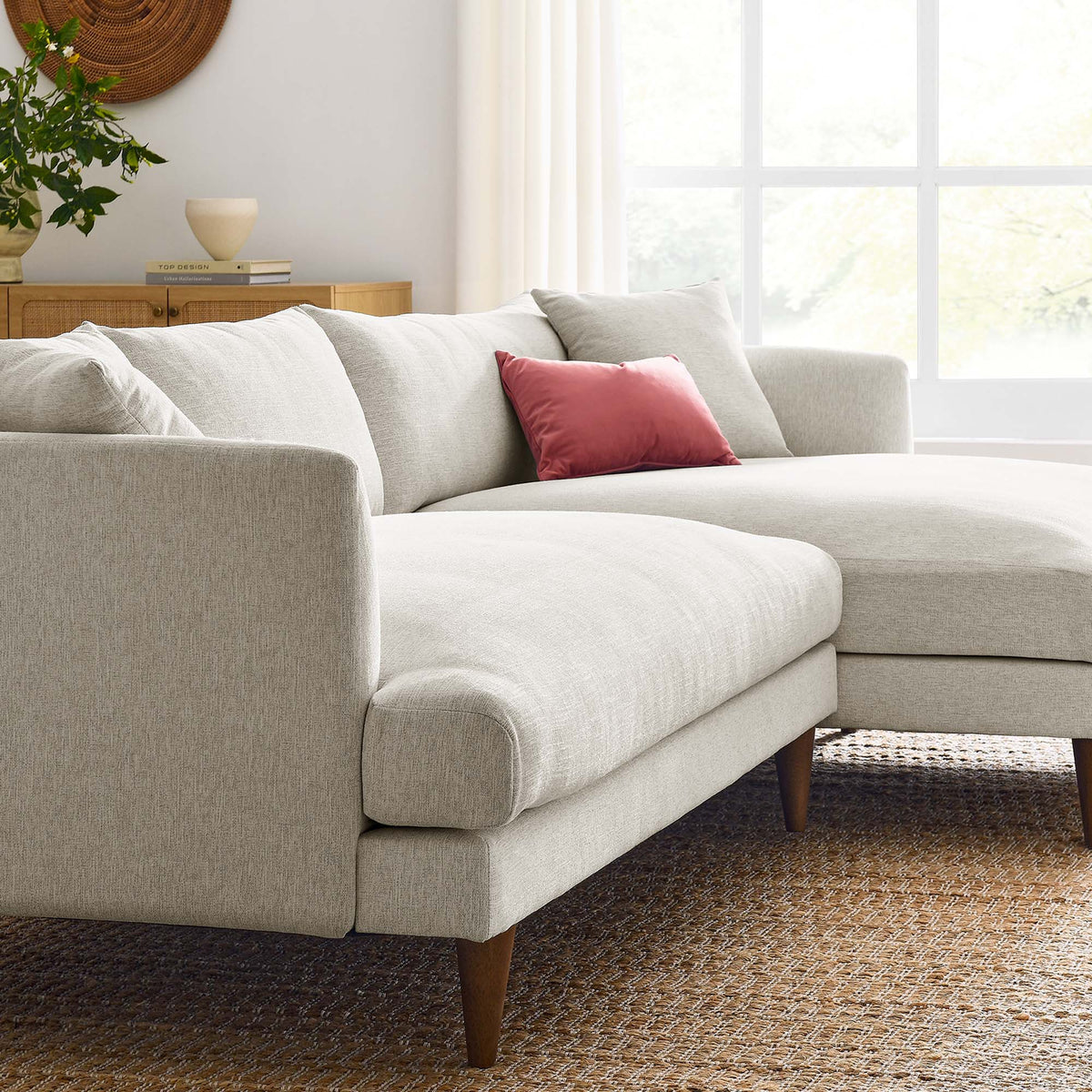 Zoya Right-Facing Down Filled Overstuffed Right Sectional Sofa - view 9