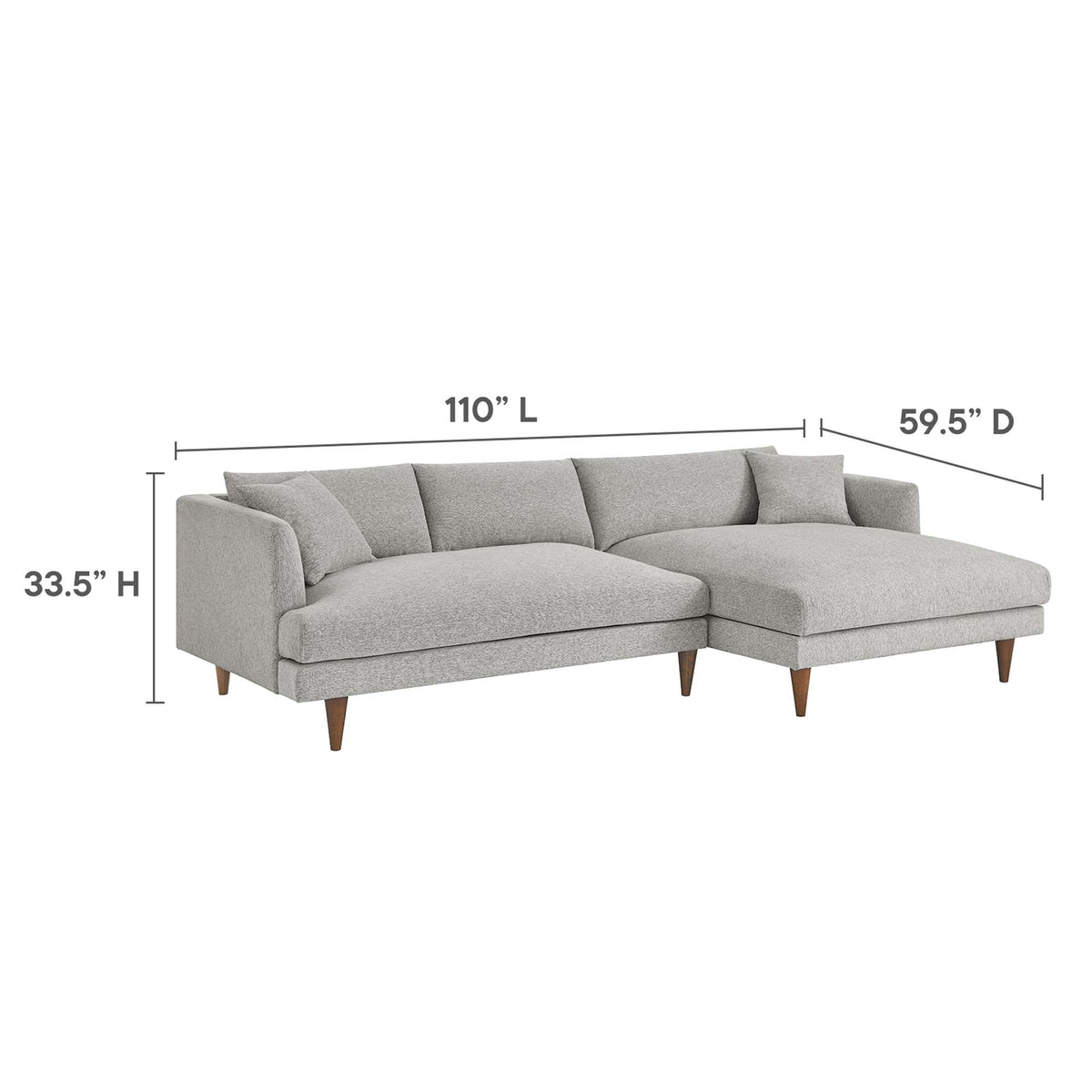 Zoya Right-Facing Down Filled Overstuffed Right Sectional Sofa - view 8