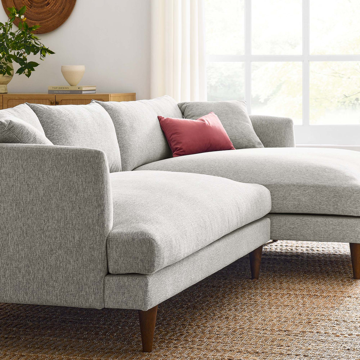 Zoya Right-Facing Down Filled Overstuffed Right Sectional Sofa - view 10
